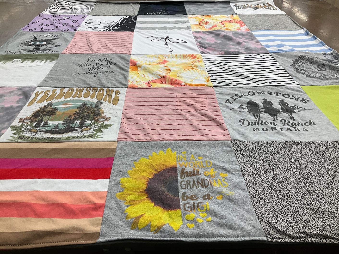 T-shirt quilt with nature, national parks themes by Tracey from NC