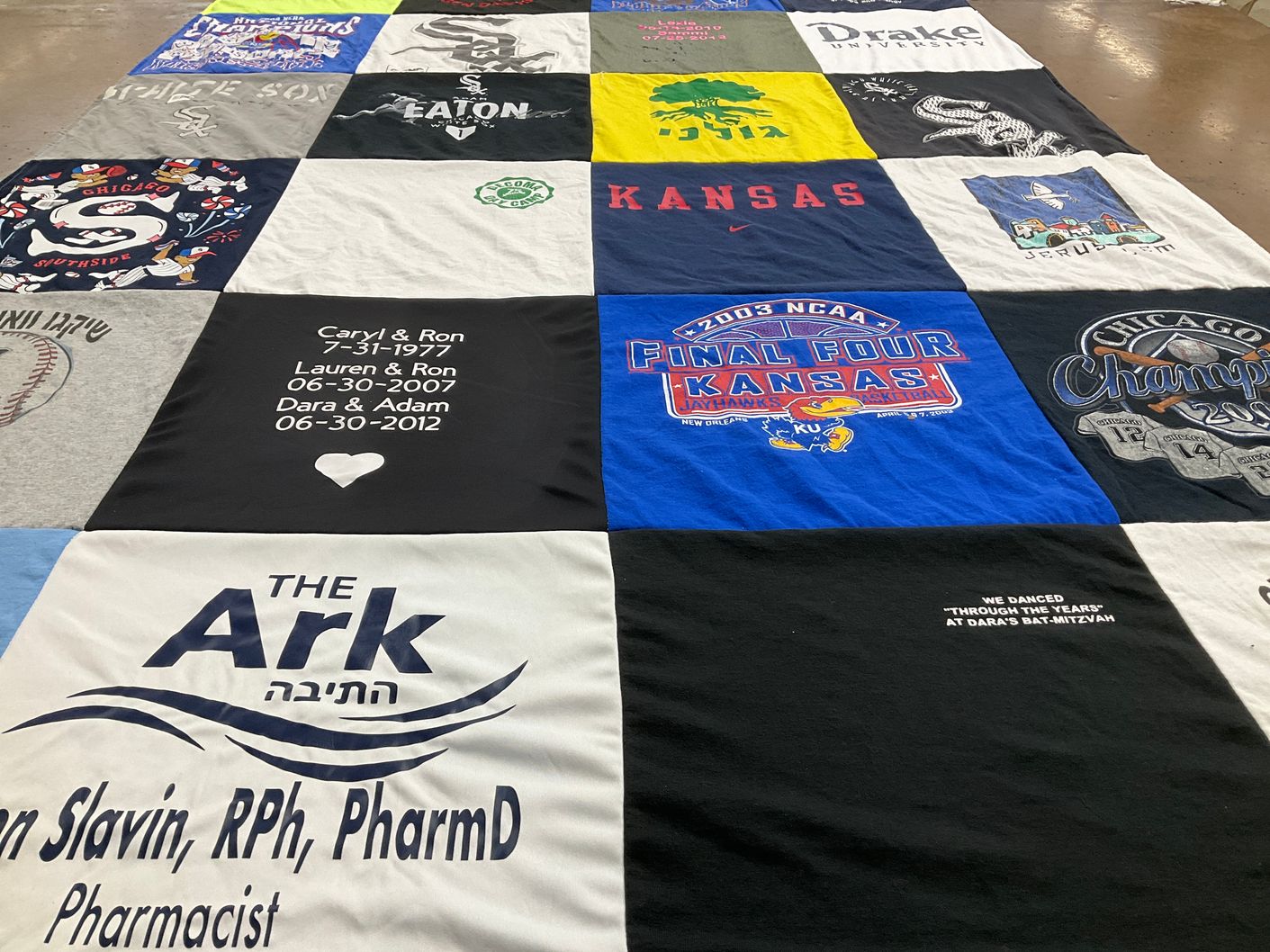 T-shirt quilt featuring kansas jayhawks basketball by Caryl from IL