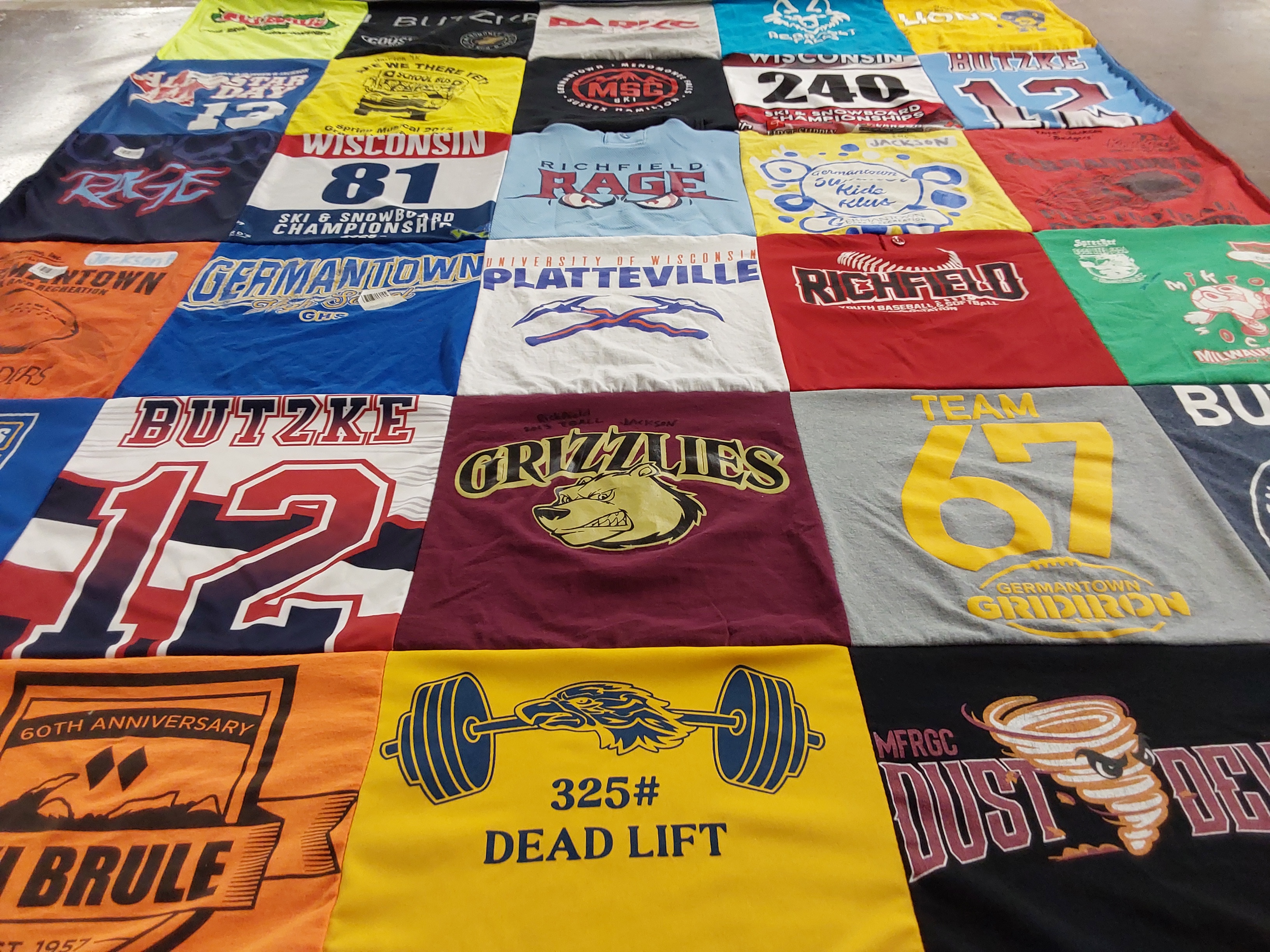 T-shirt quilt featuring germantown gridiron, richfield rage by Jessi from WI