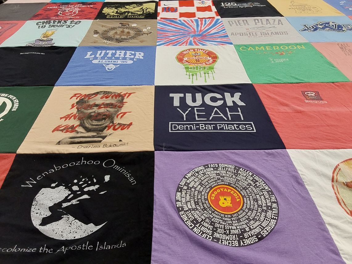 T-shirt quilt from luther college by Nori from WI