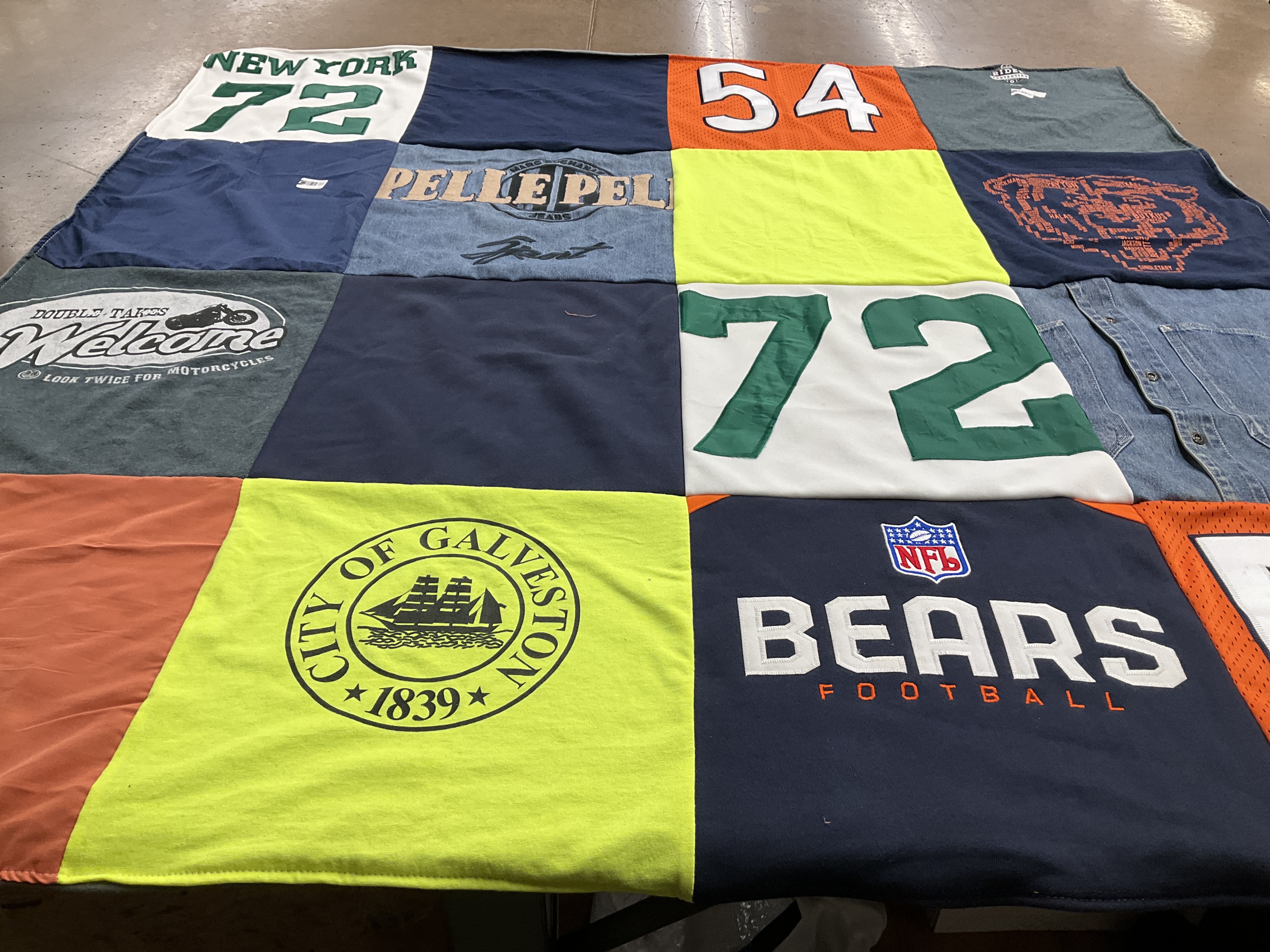 T-shirt quilt featuring chicago bears by Ashley from TX