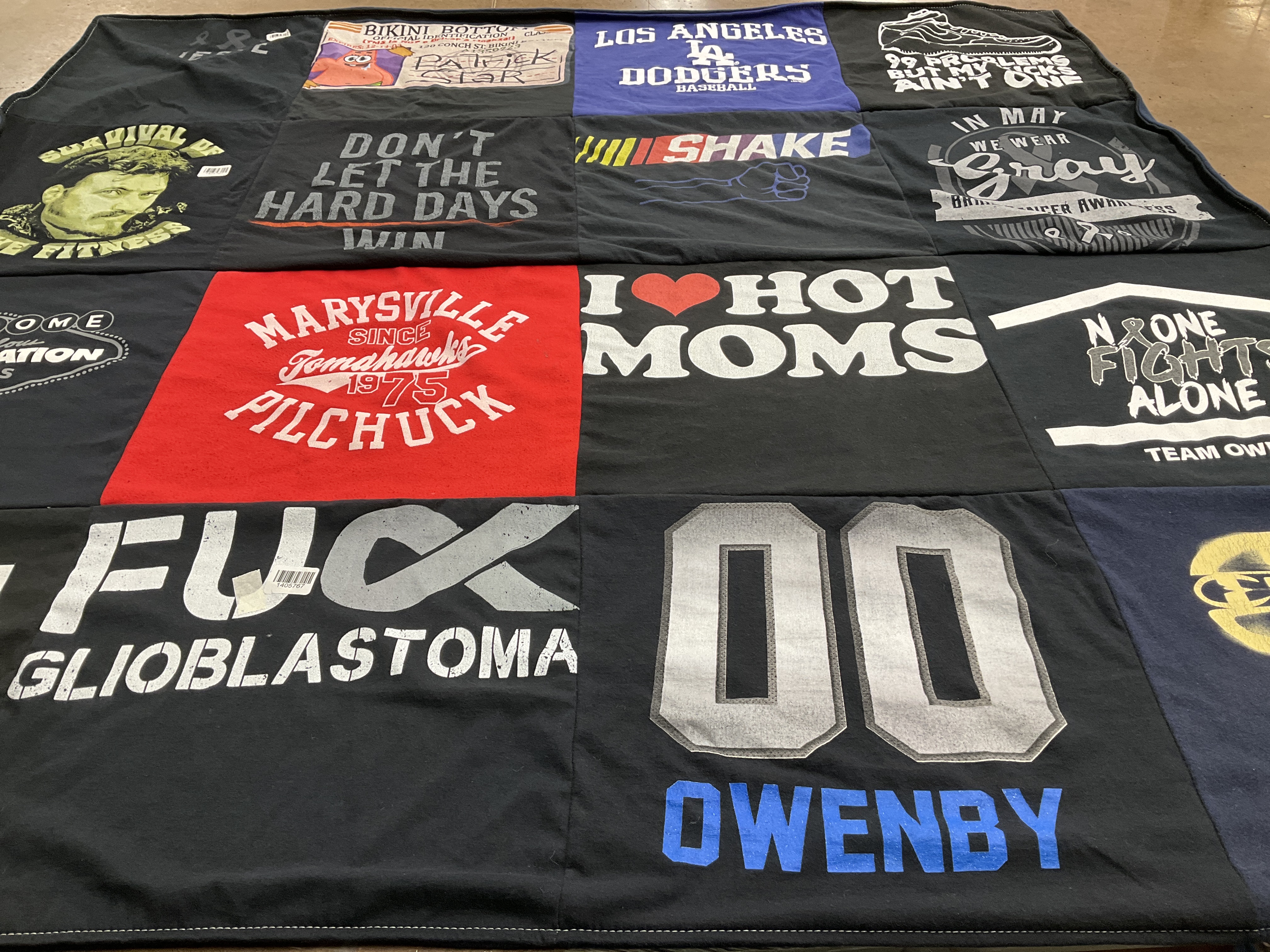 T-shirt quilt from marysville pilchuck high school by Jeff from WA