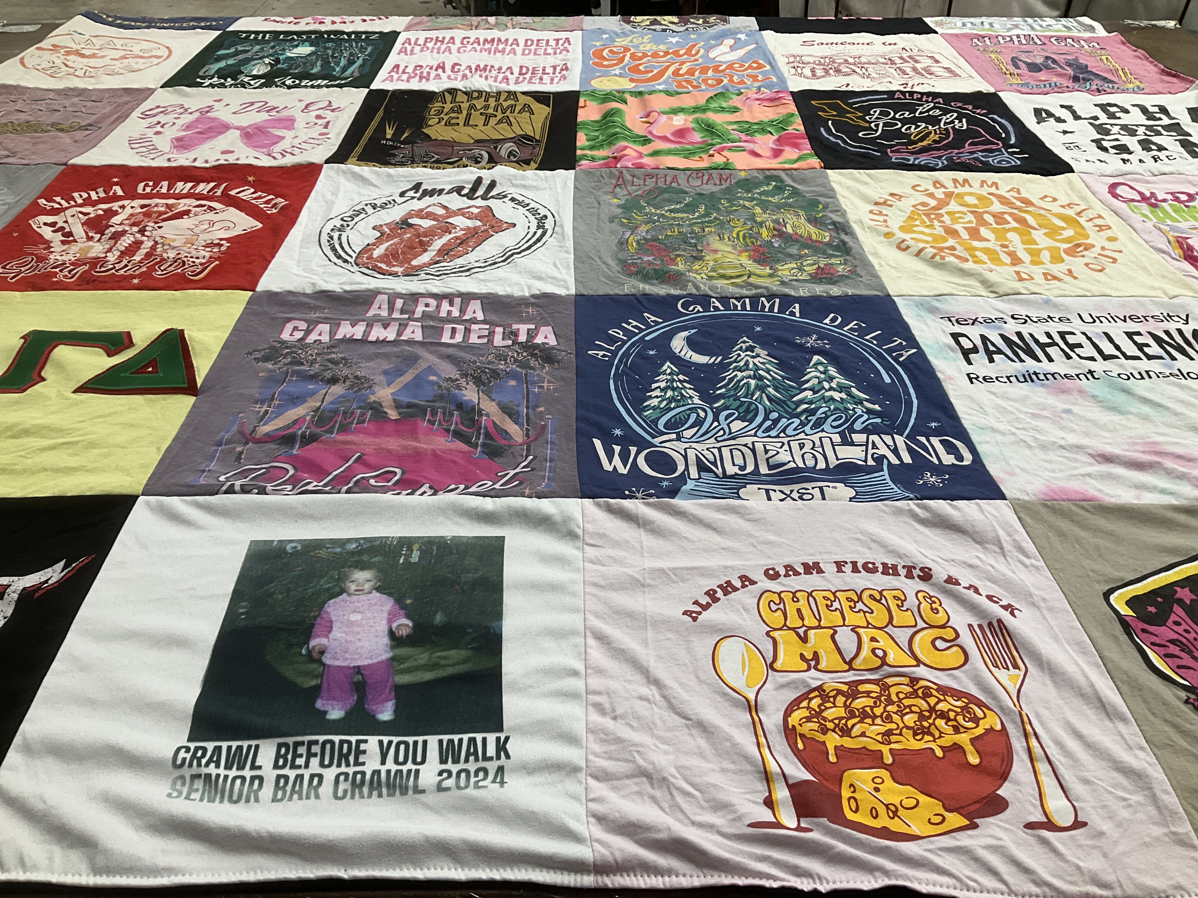 T-shirt quilt from texas state university by Kaleigh from TX