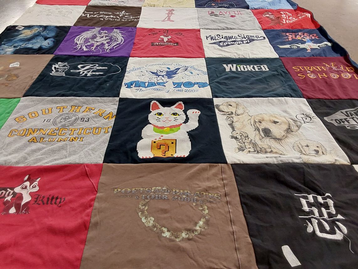 T-shirt quilt from southern connecticut state university by Doris from CT