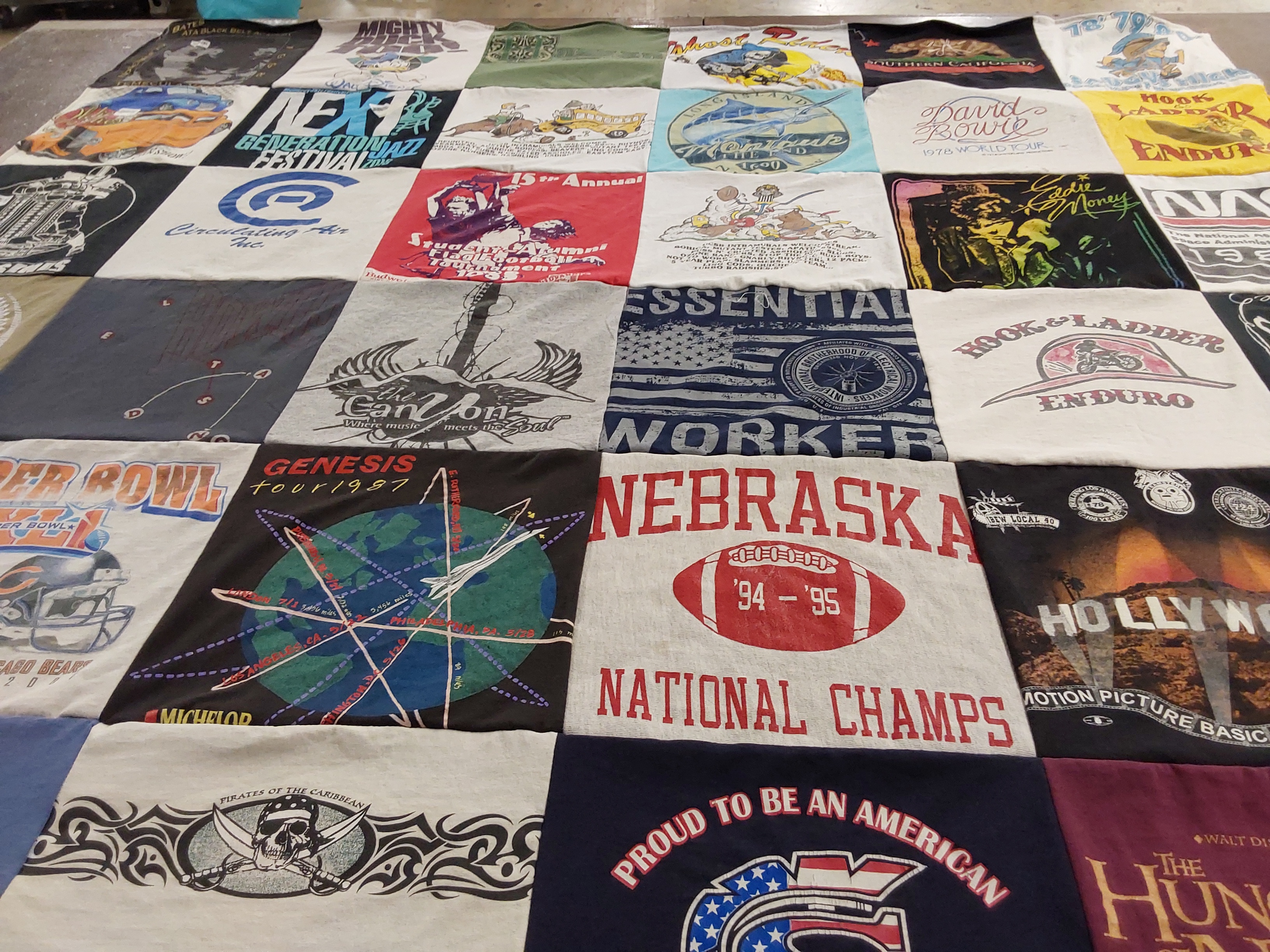 T-shirt quilt featuring nebraska cornhuskers football team by Carla from CA