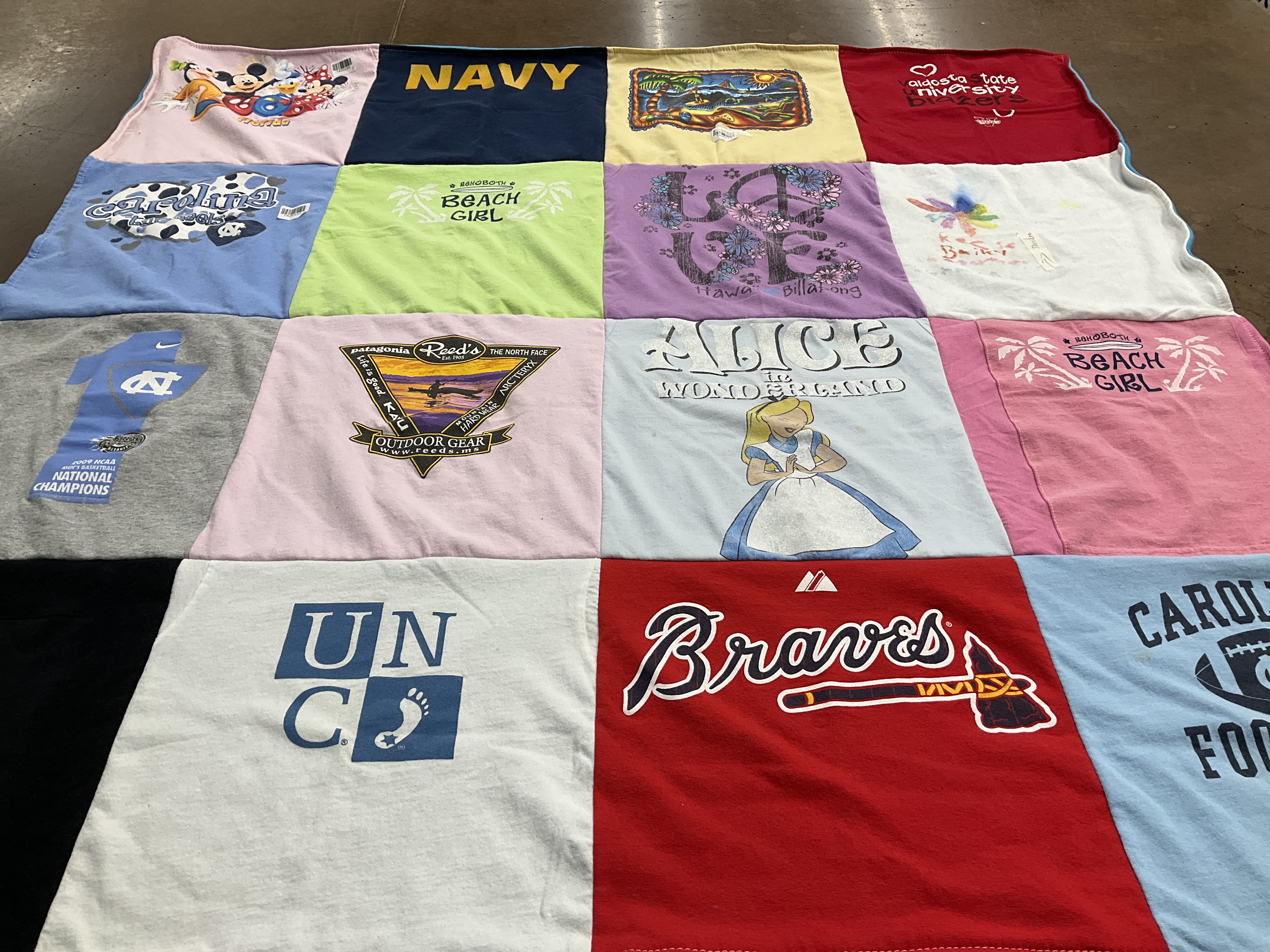 T-shirt quilt featuring unc tar heels, atlanta braves by Susan from VA