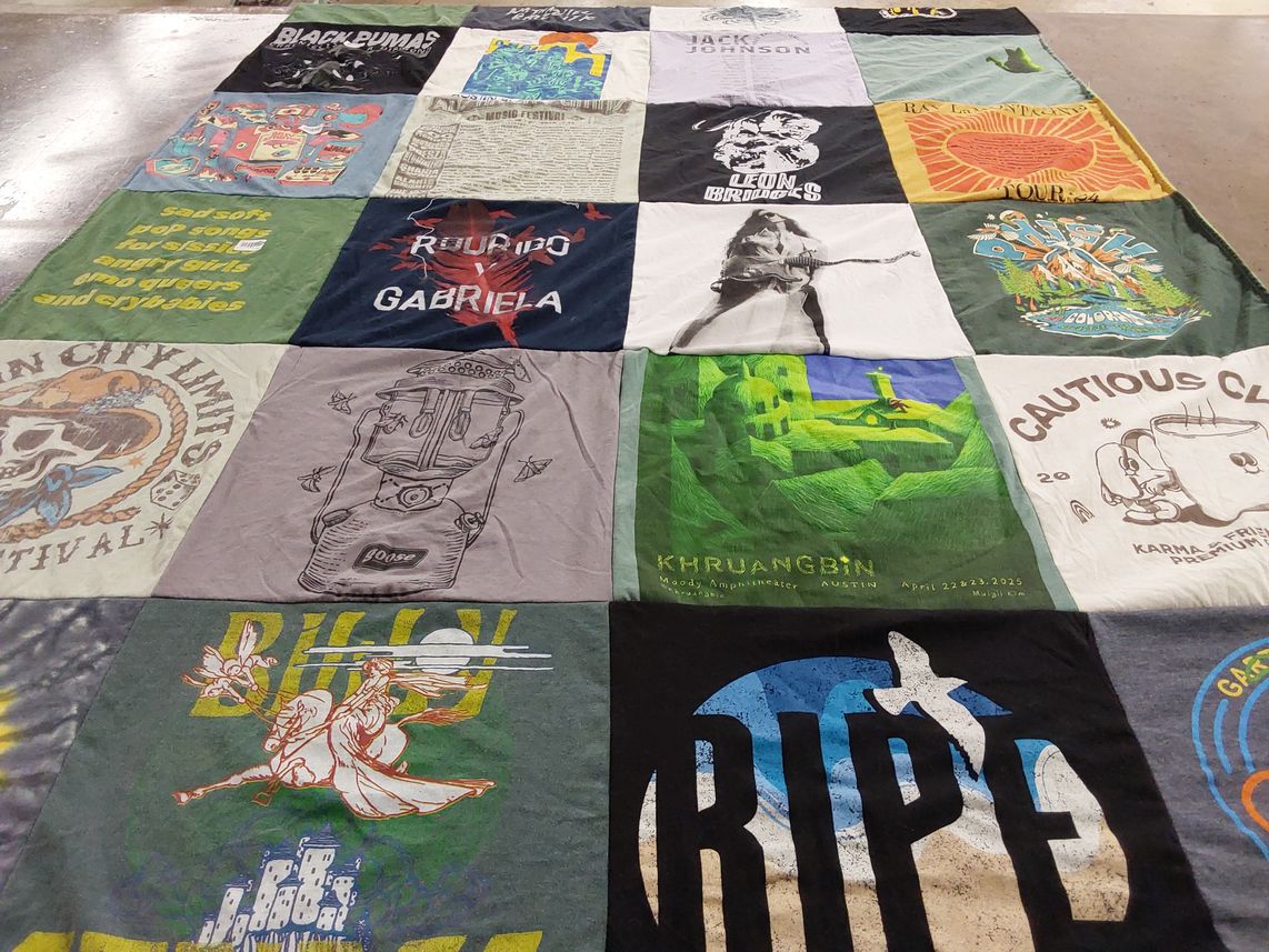 T-shirt quilt with music, live events themes by Whitney from TX
