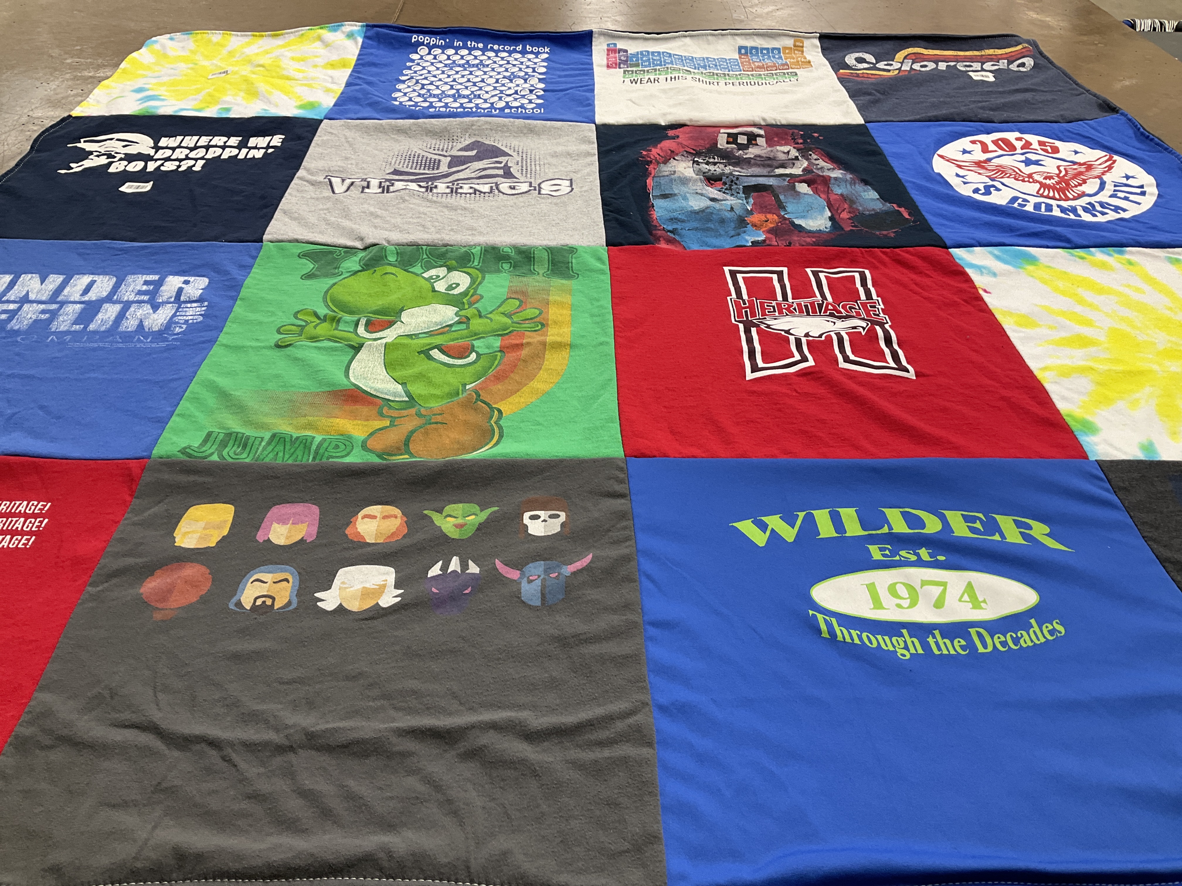 T-shirt quilt featuring vikings by Traci from CO