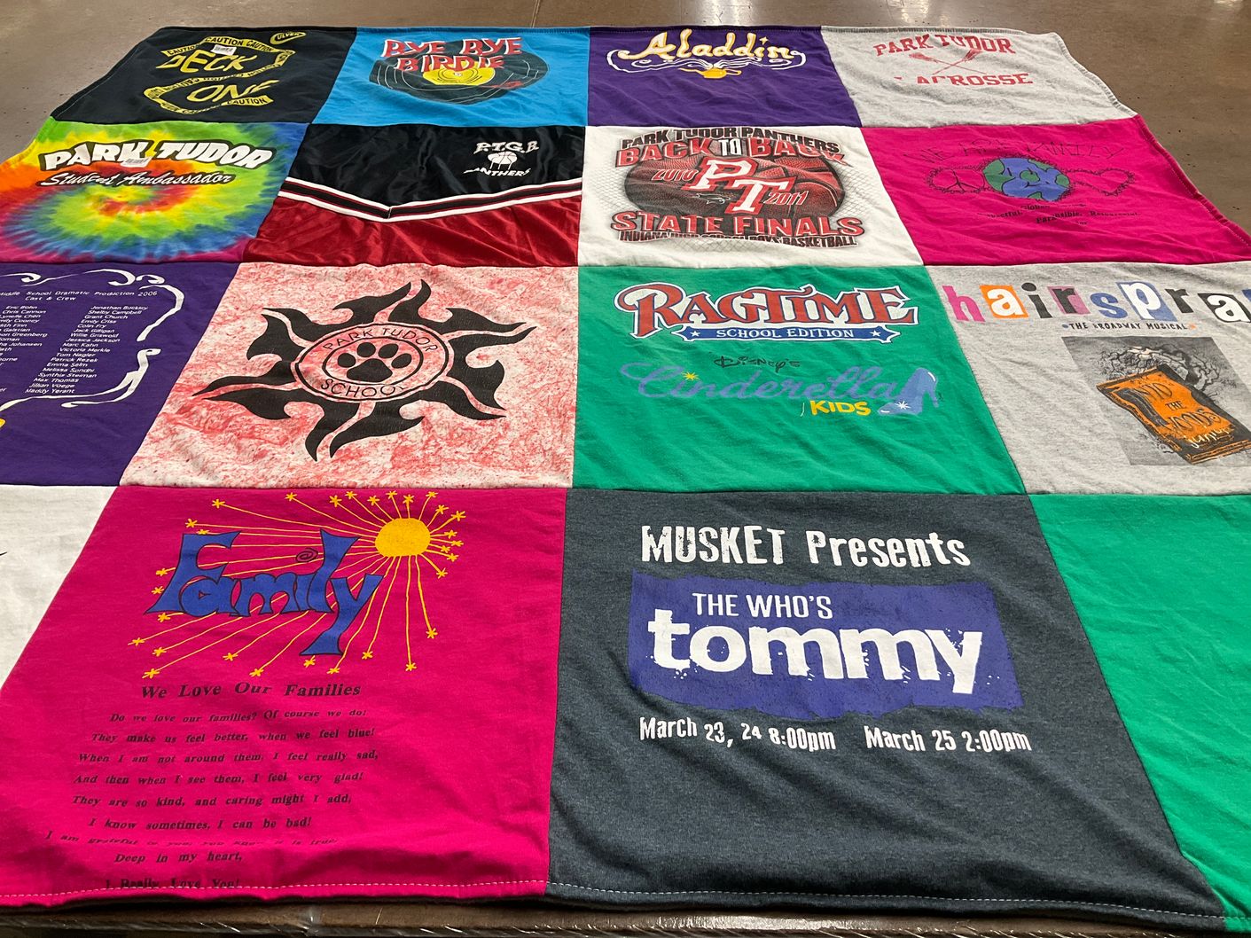 T-shirt quilt from park tudor school by Rani from IN