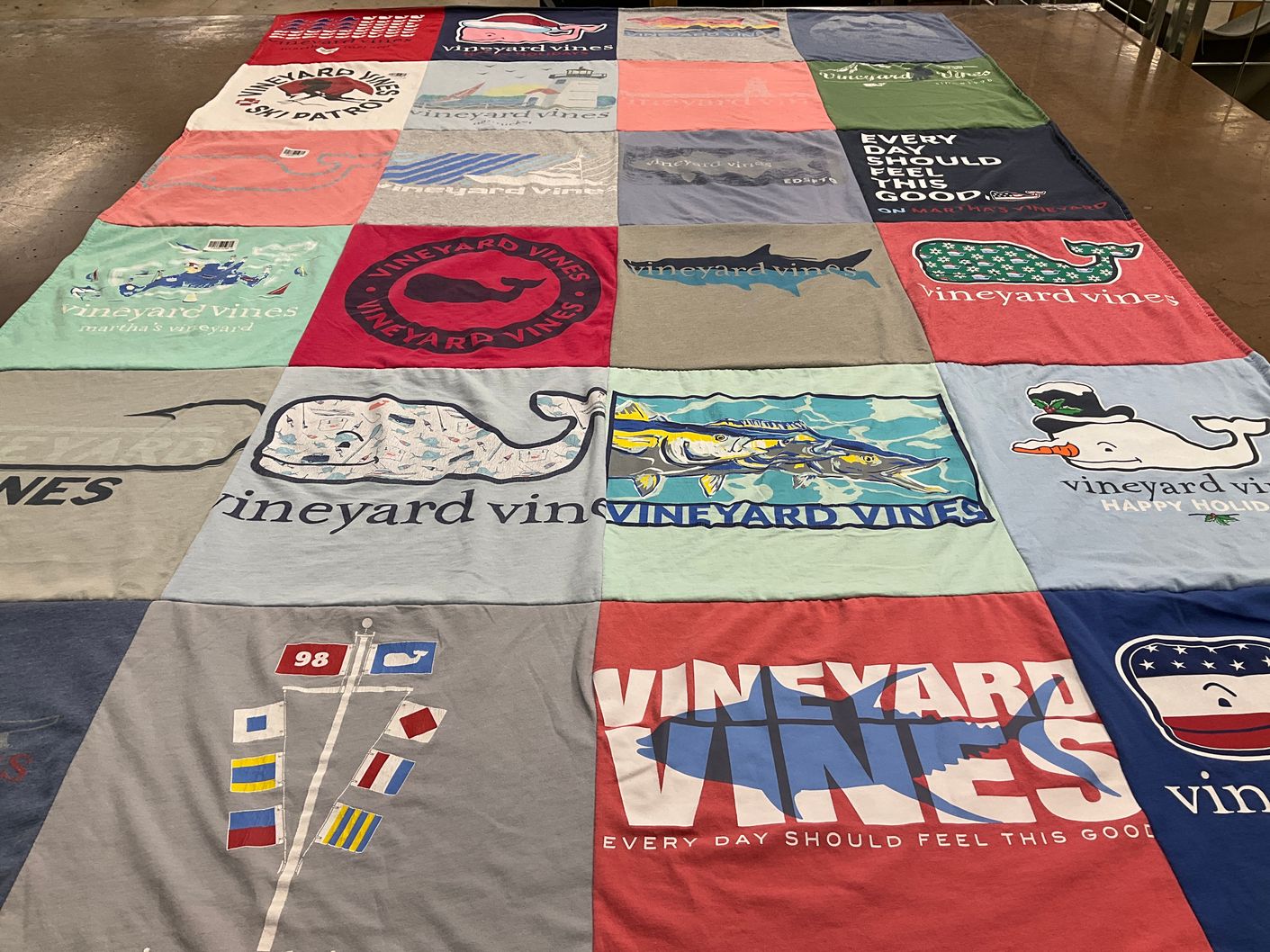 T-shirt quilt with beach, ocean themes by Kristen from VA