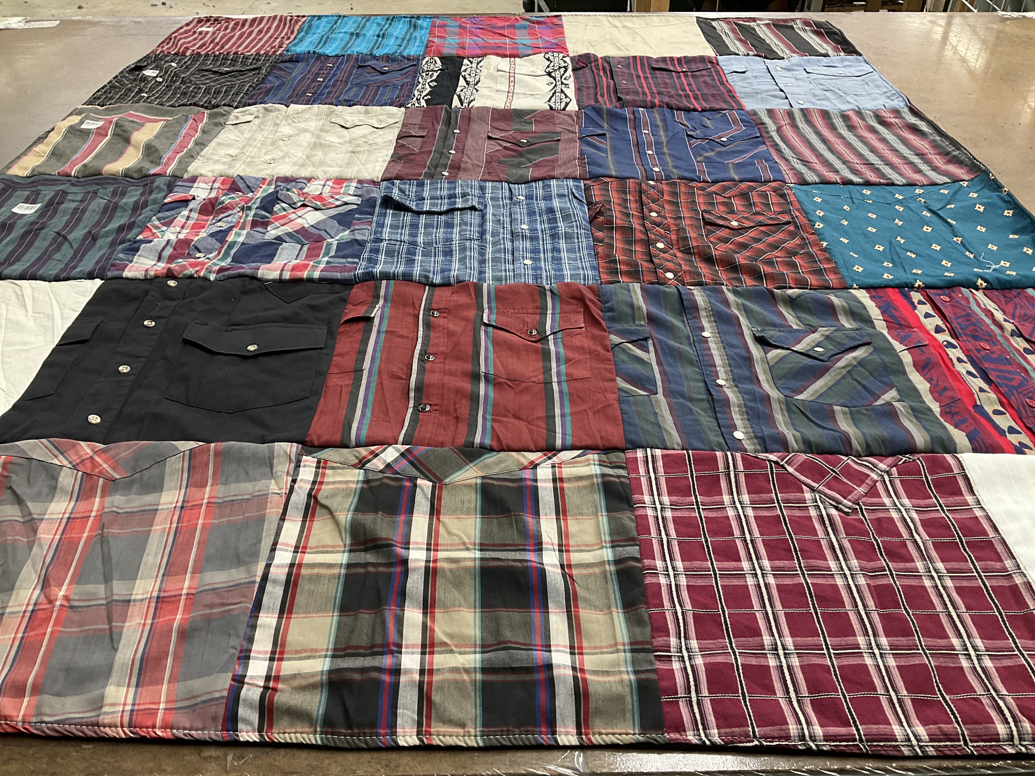 T-shirt quilt with sewing, quilting themes by Hannah from TX