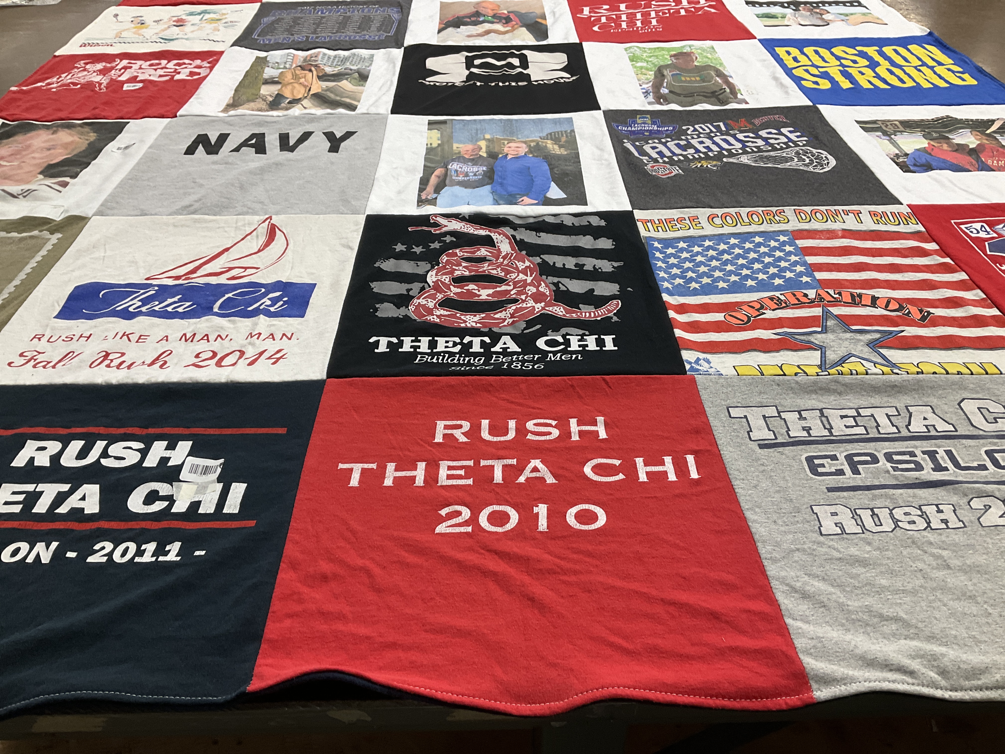 T-shirt quilt with sorority, fraternity themes by WILLIAM from MA