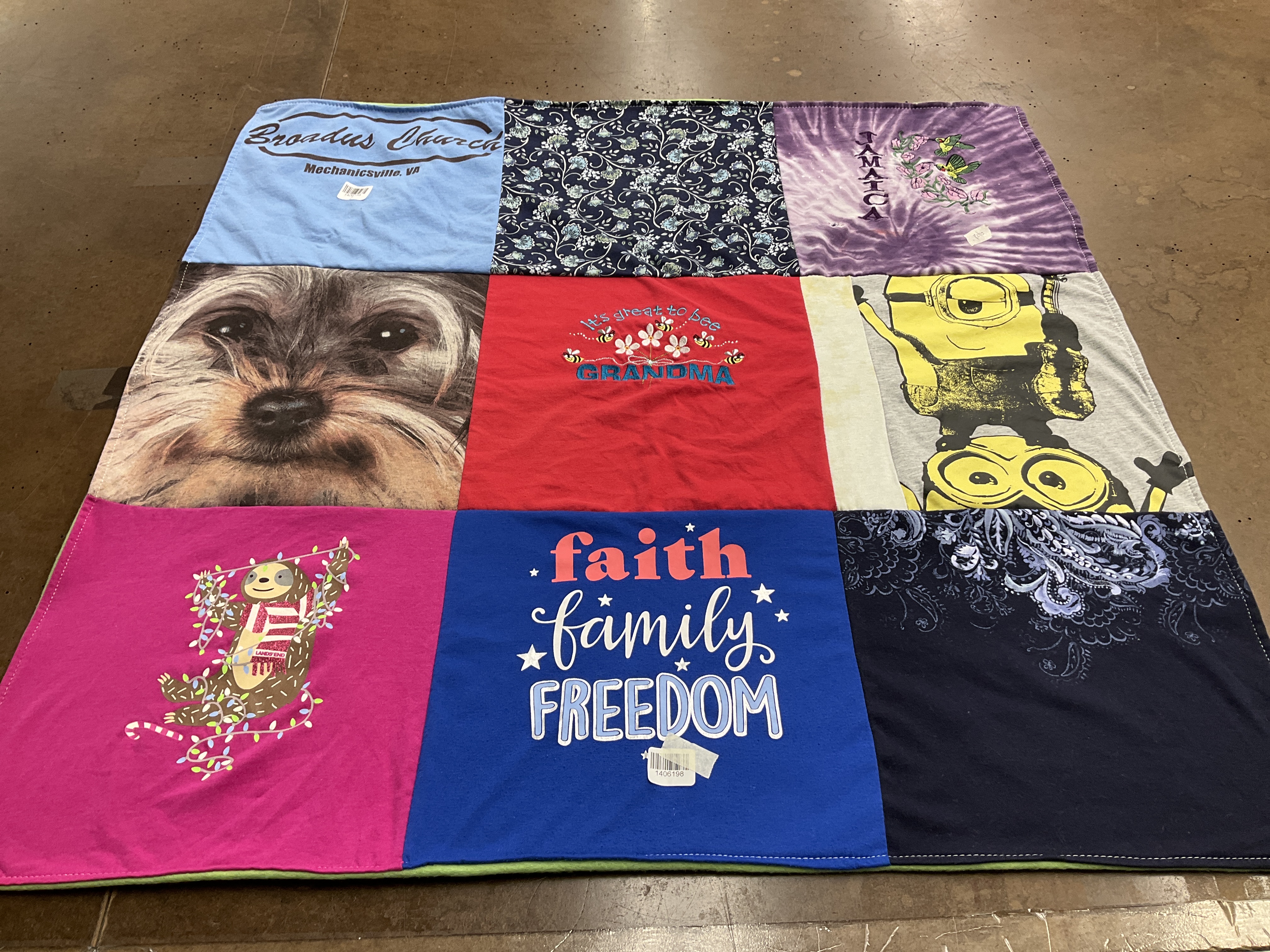 T-shirt quilt with pets, family themes by Danna from VA