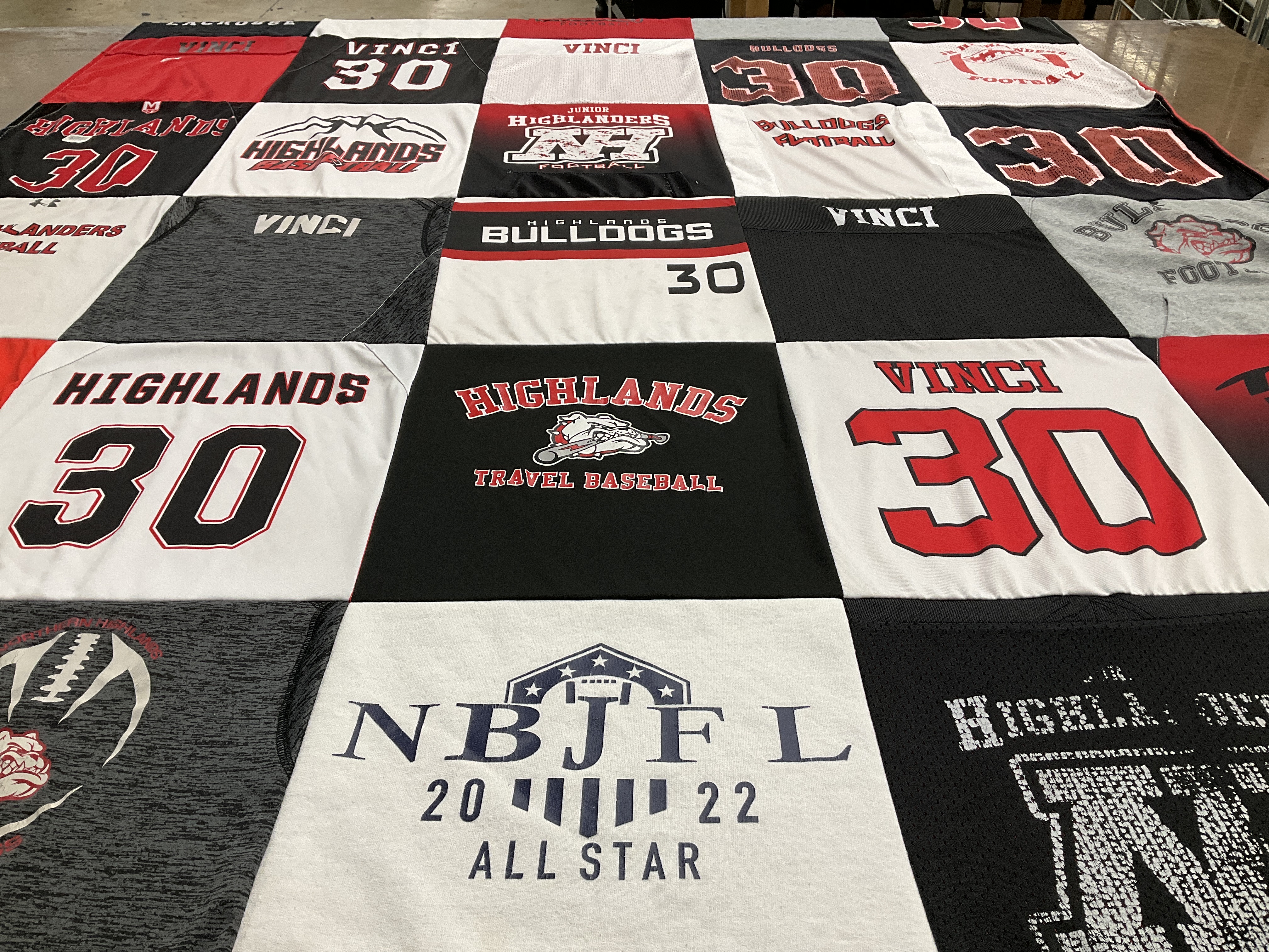 T-shirt quilt featuring highlands, bulldogs by Amy from NJ