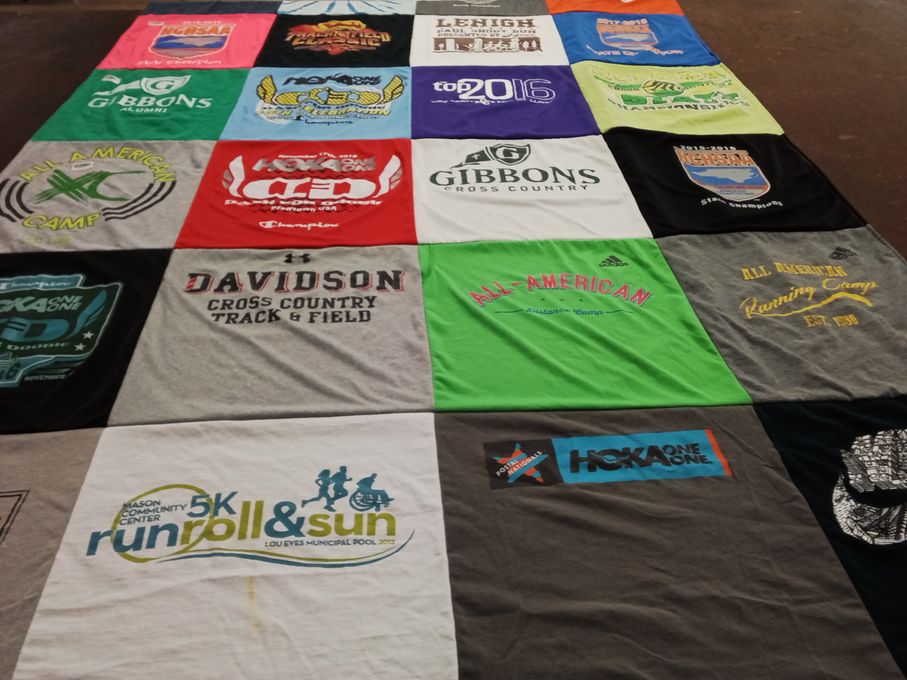 T-shirt quilt featuring davidson college cross country by molly from NC