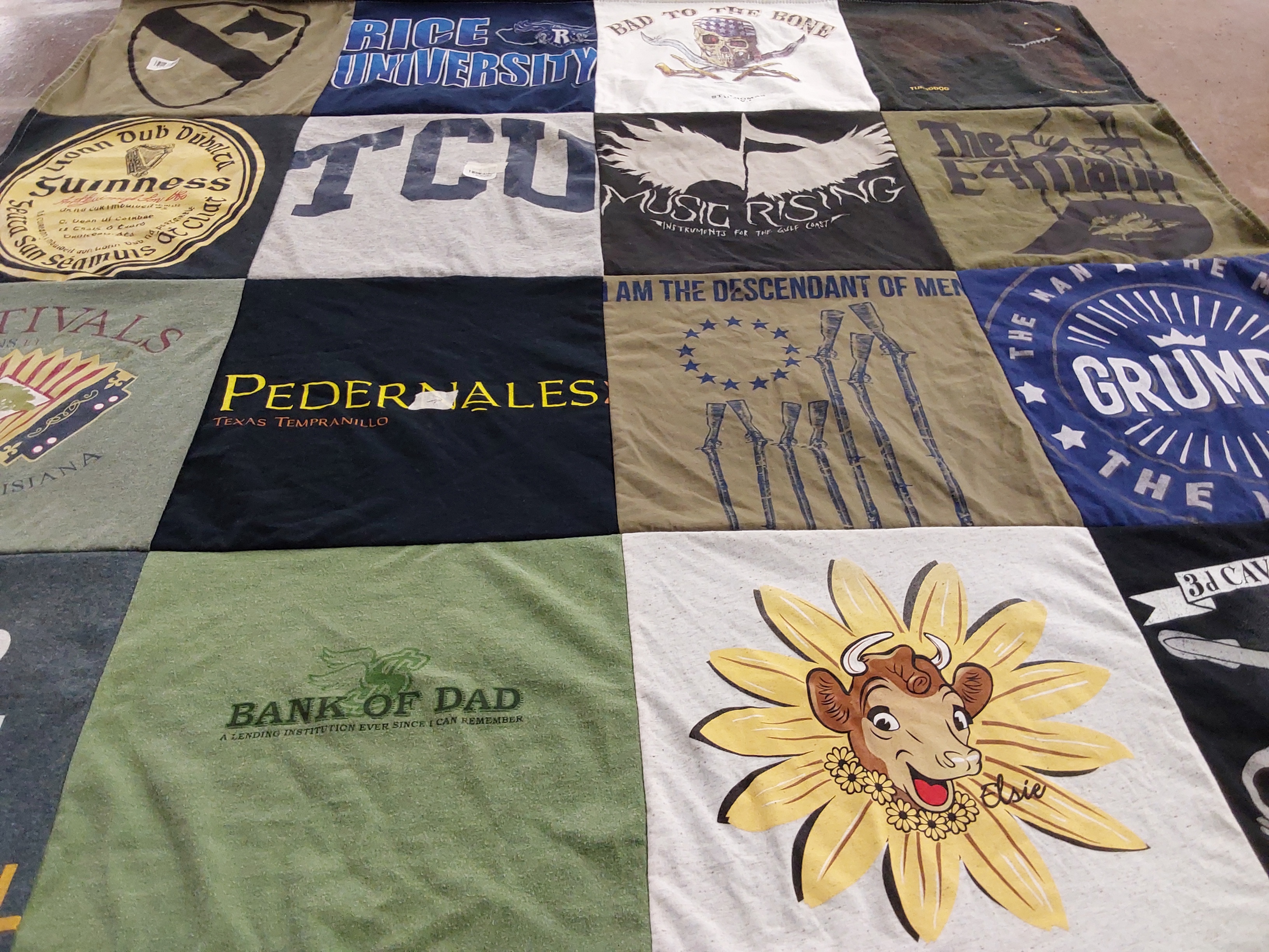 T-shirt quilt from rice university, texas christian university by catherine from LA