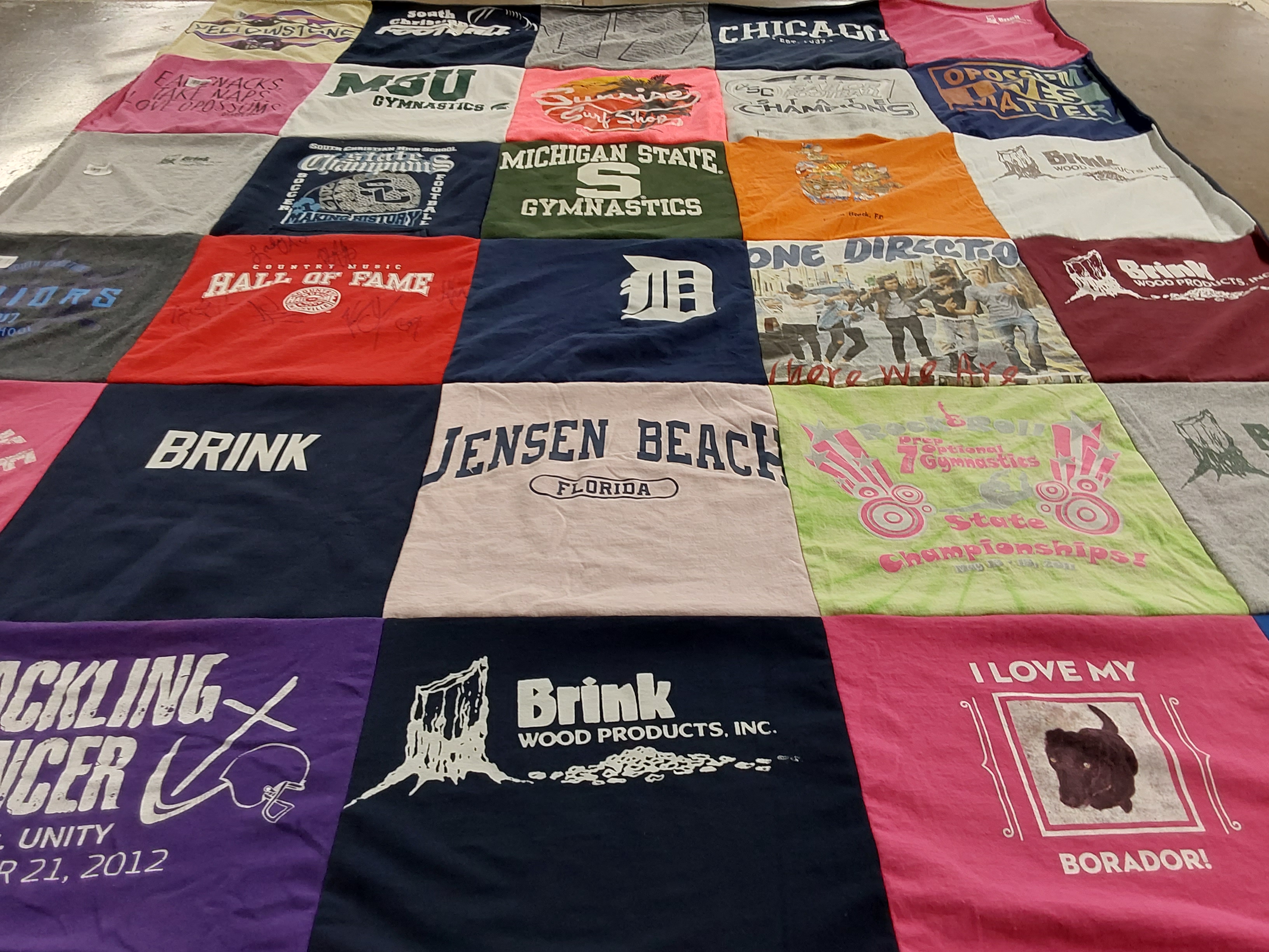T-shirt quilt featuring patriots by Elly from MI