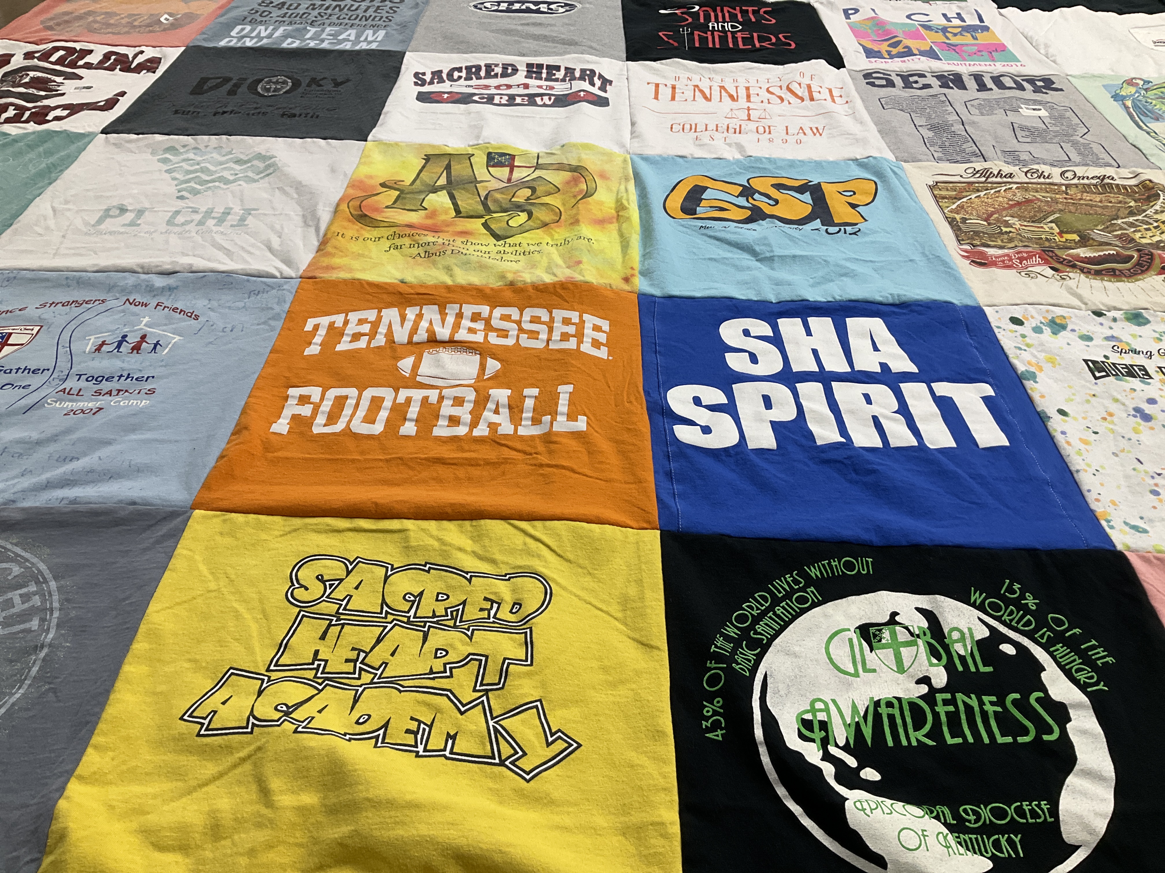 T-shirt quilt from university of tennessee college of law by Mason from GA