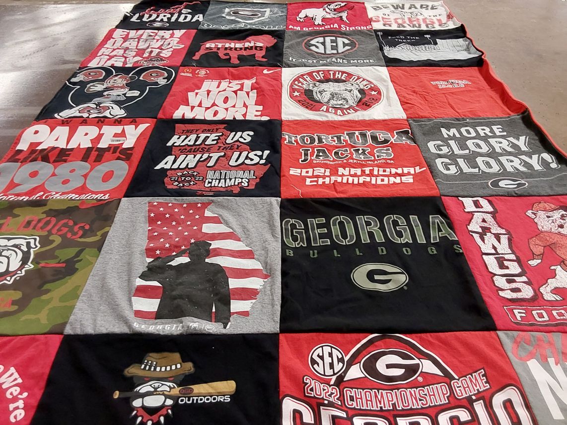 T-shirt quilt featuring georgia bulldogs by Michael from GA