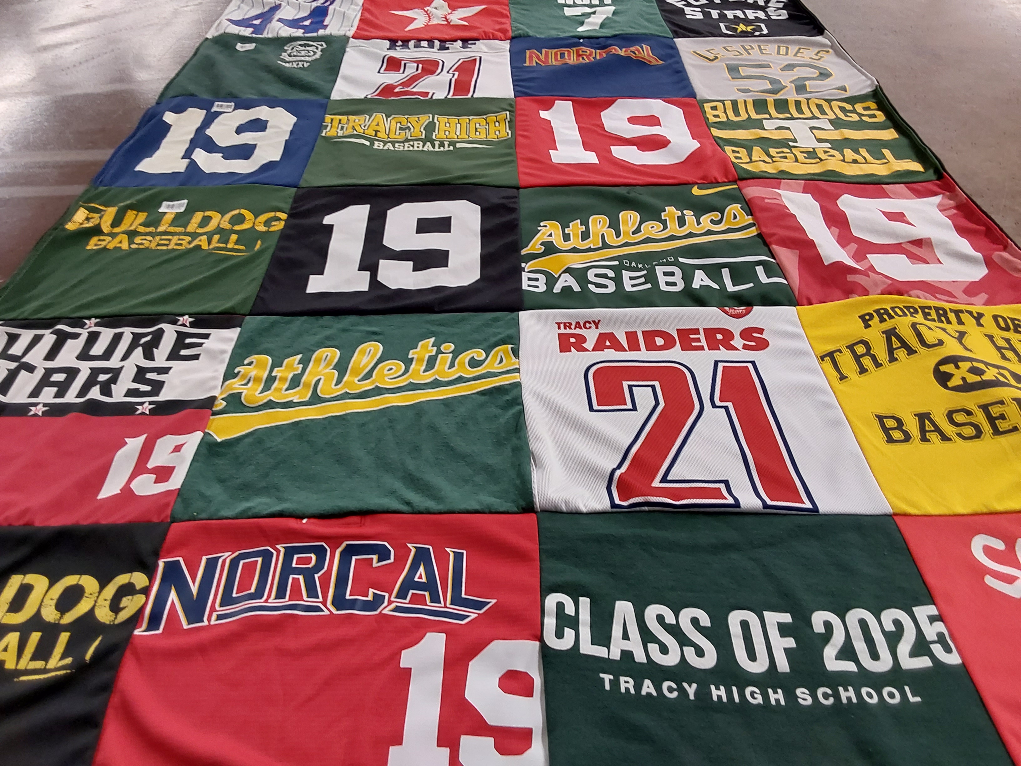 T-shirt quilt featuring raiders by Nicolle from CA