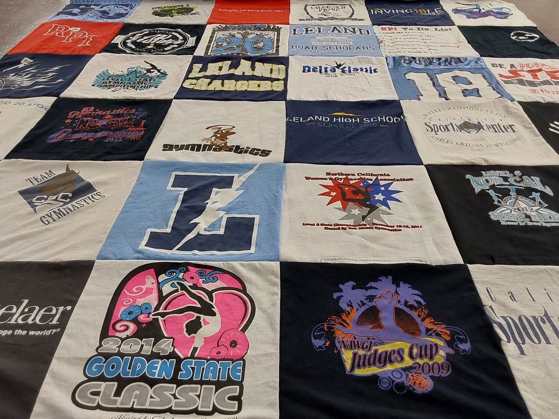 T-shirt quilt from leland high school by Asha from CA