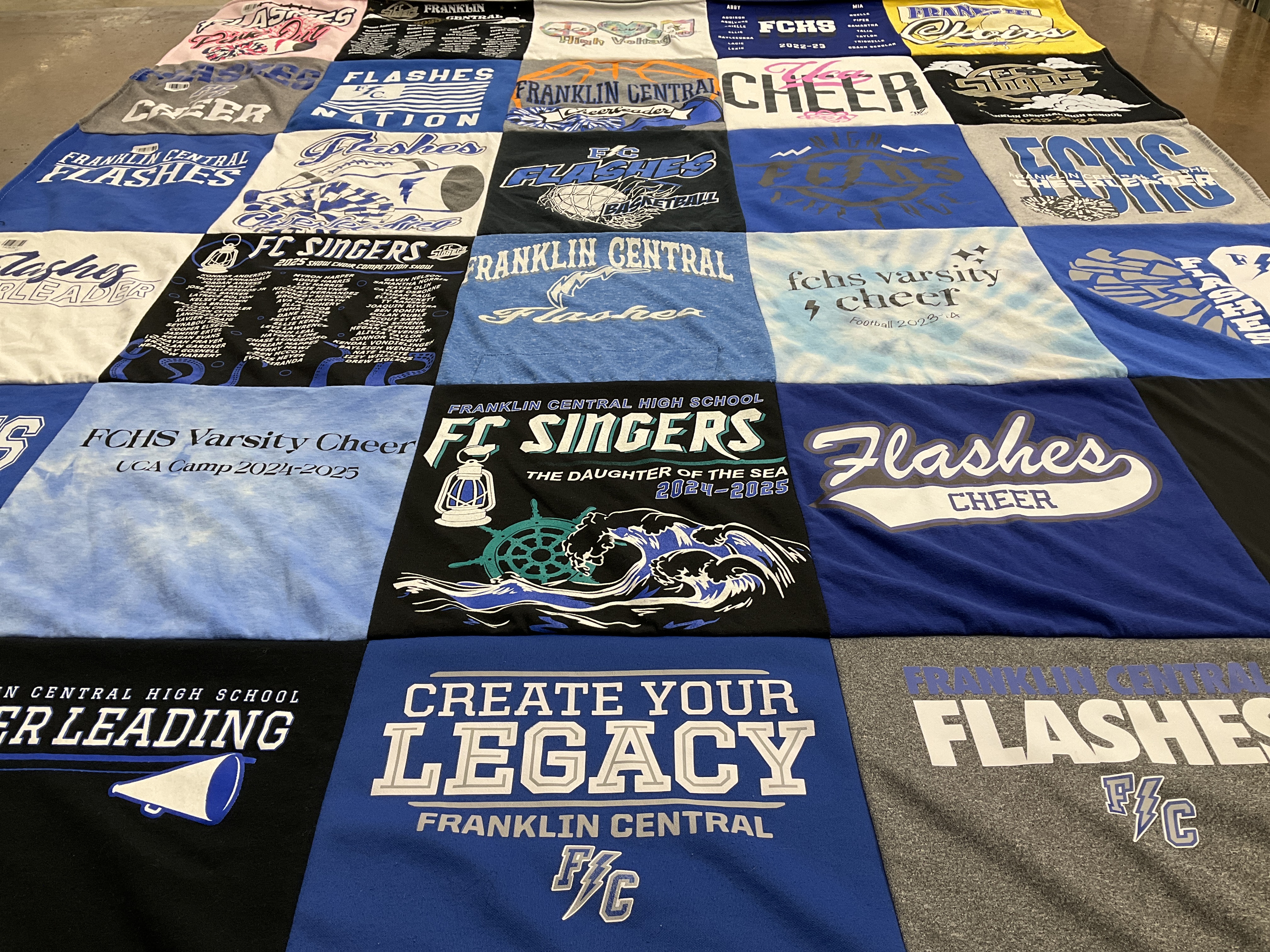 T-shirt quilt from franklin central high school by Annie from IN