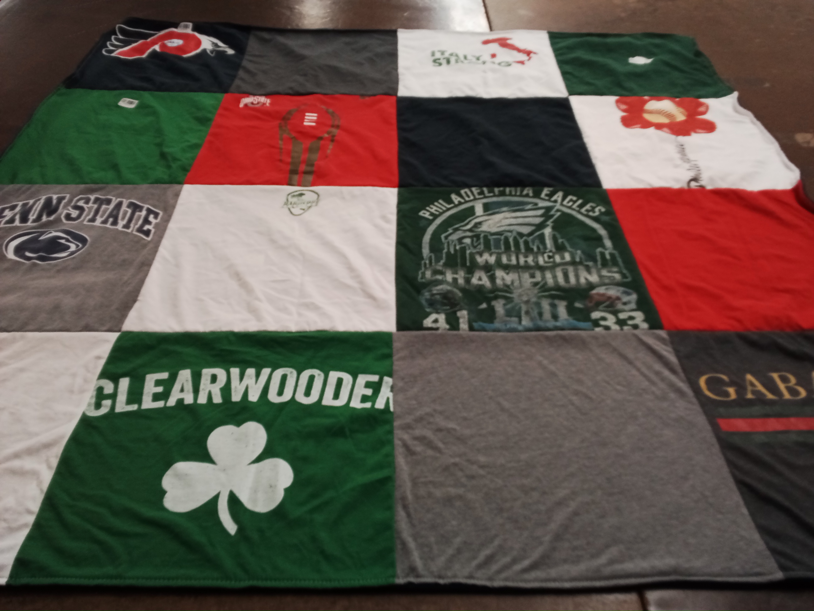 T-shirt quilt featuring philadelphia eagles by Brian from NJ