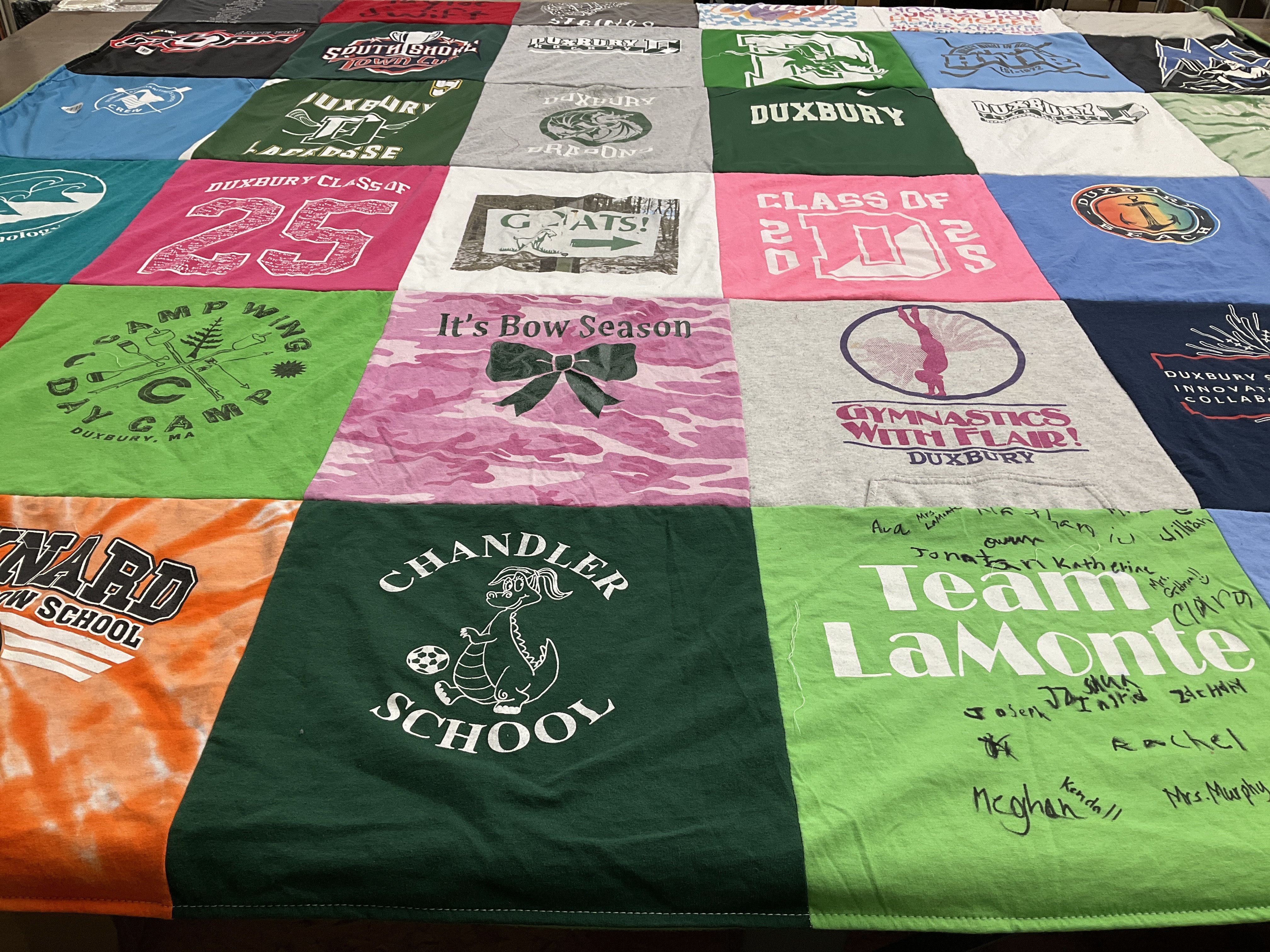 T-shirt quilt featuring team lamonte by Dana from MA
