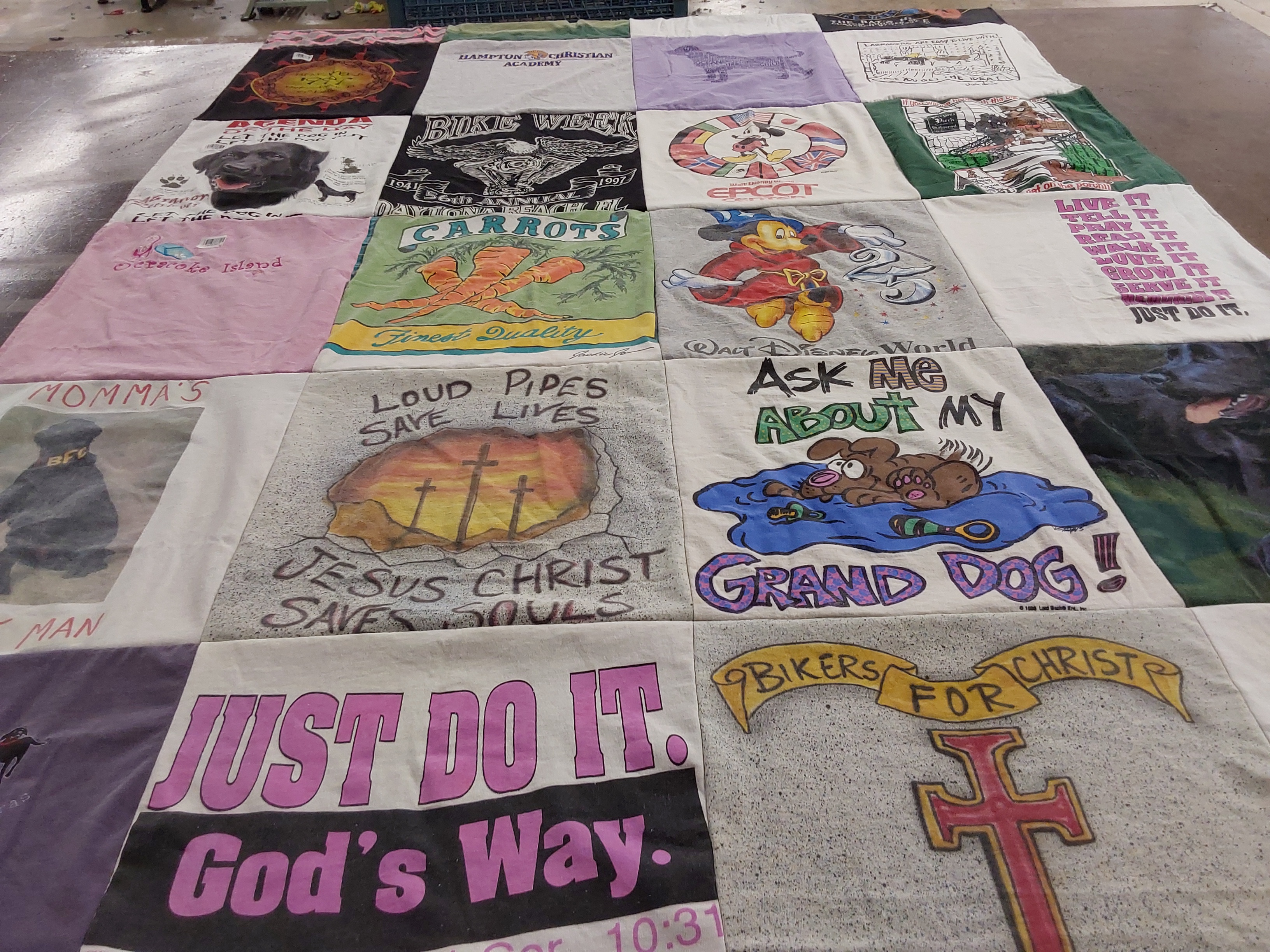 T-shirt quilt from lametun christian academy by Lorene from VA
