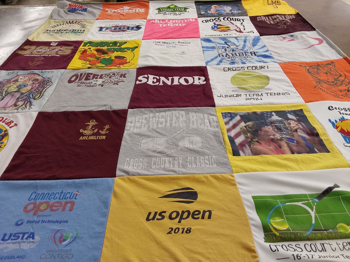 T-shirt quilt featuring cross court team by Stephanie from NY