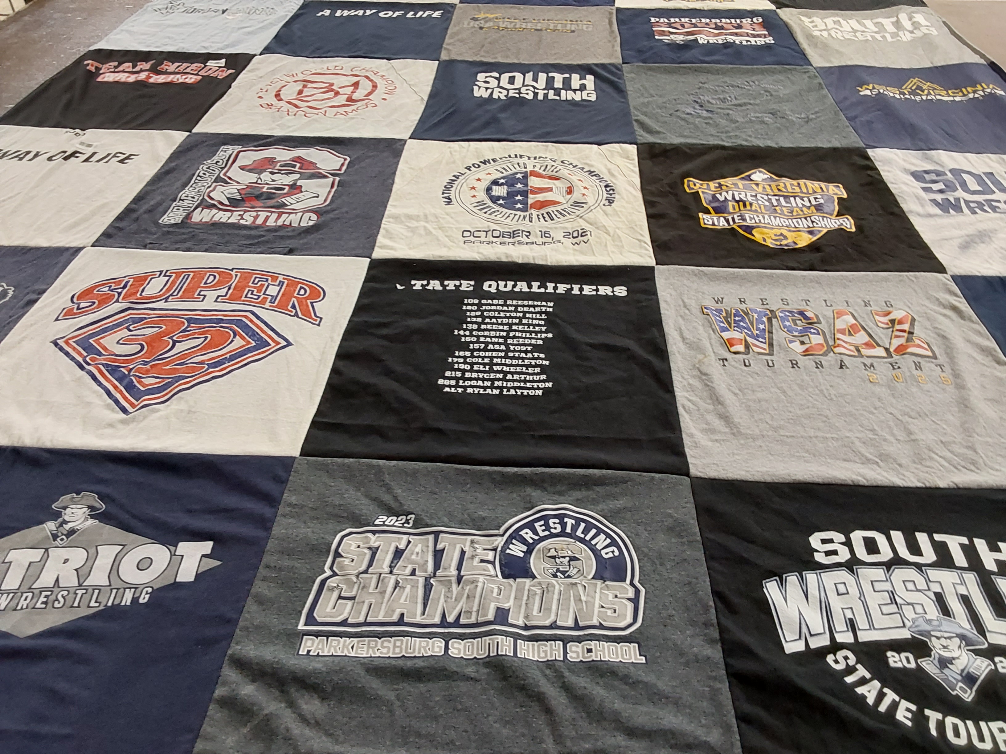T-shirt quilt featuring south wrestling by Melanie from WV