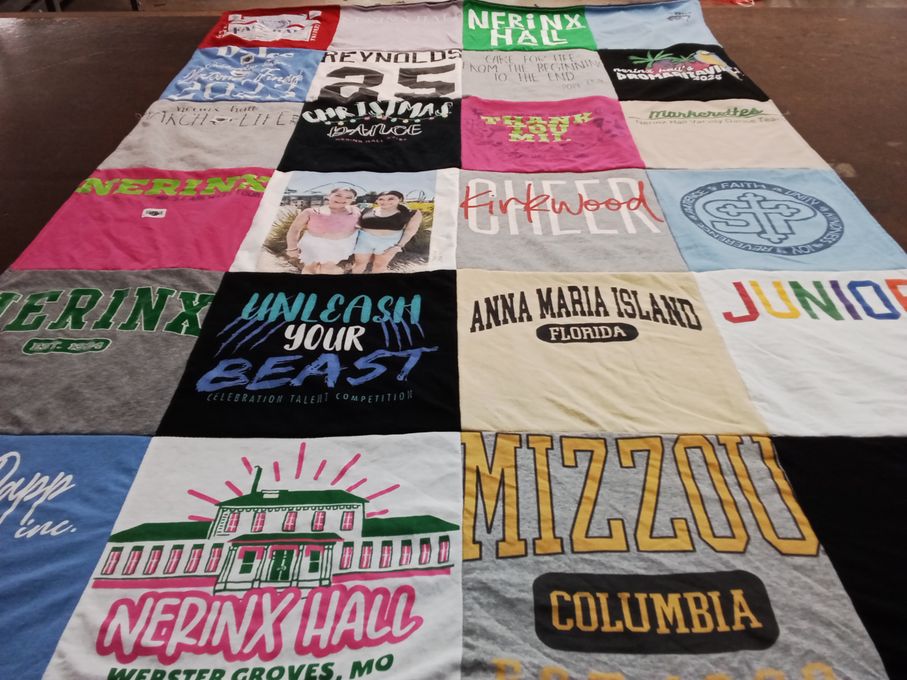 T-shirt quilt from nerinx hall, mizzou university by Ellen from MO
