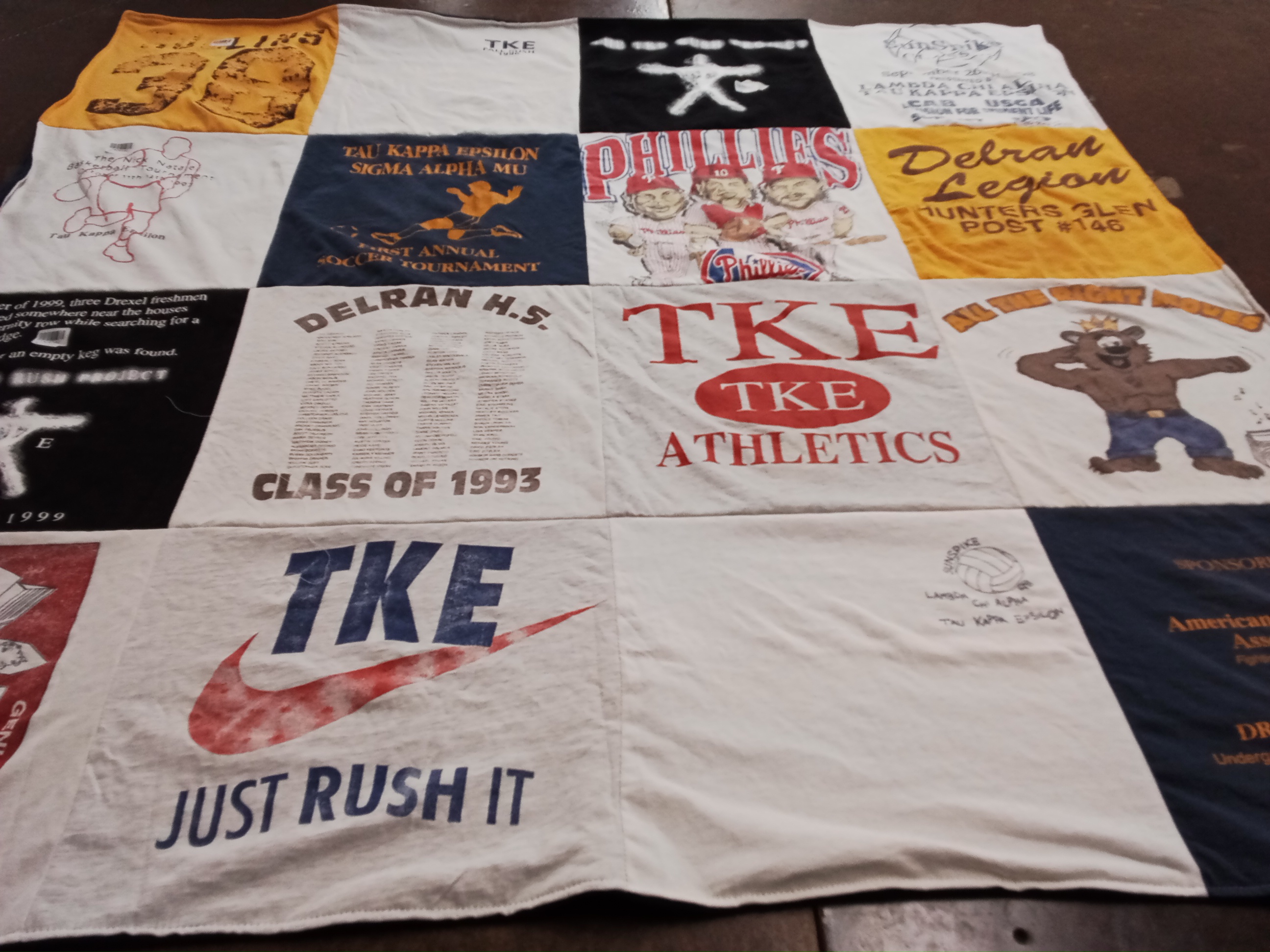 T-shirt quilt featuring delran high school athletics by Beverly from NJ