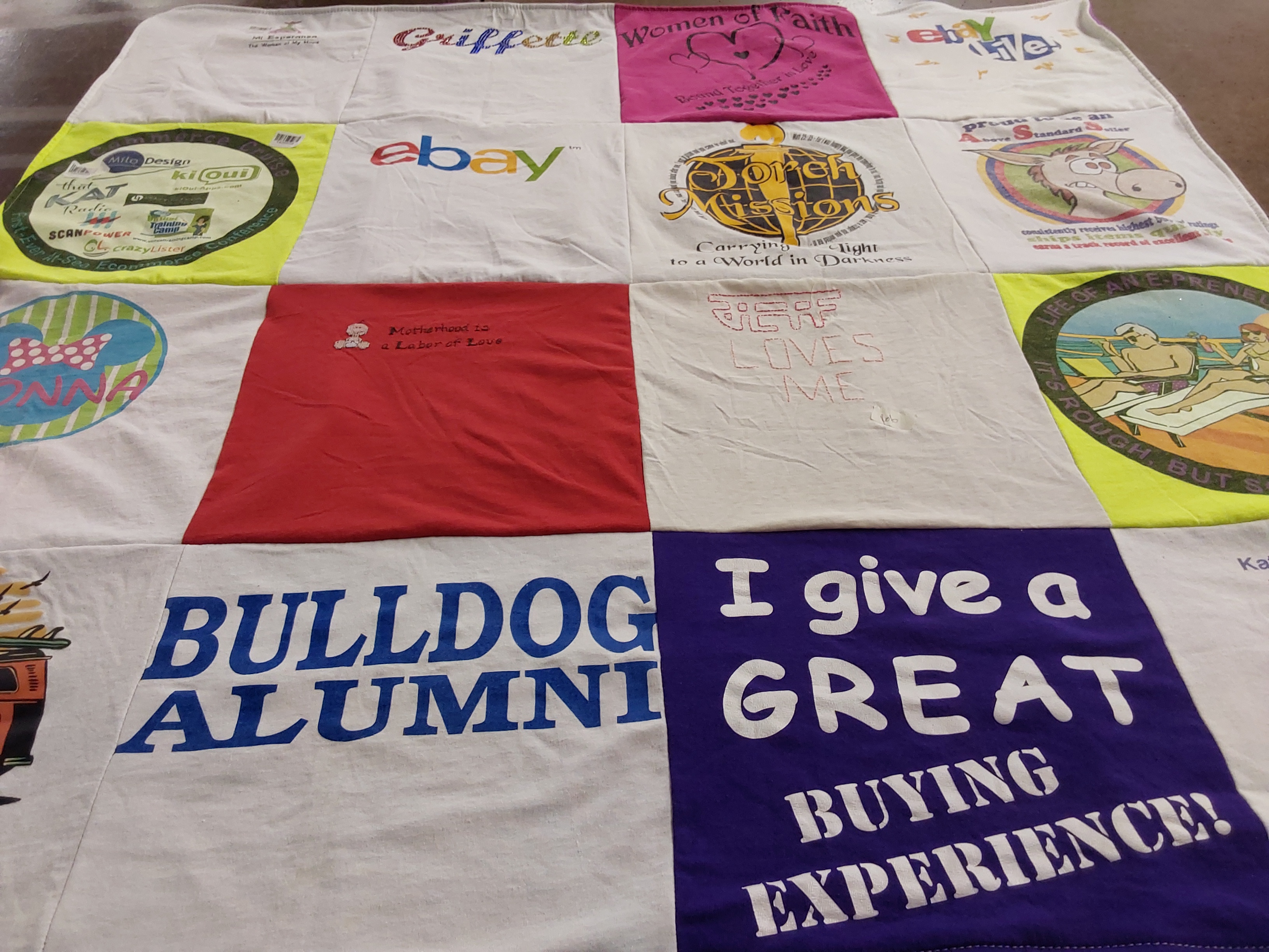 T-shirt quilt from bulldog alumni by Kathy from AR