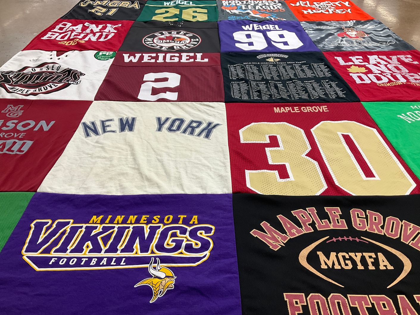 T-shirt quilt featuring minnesota vikings football by Melissa from MN