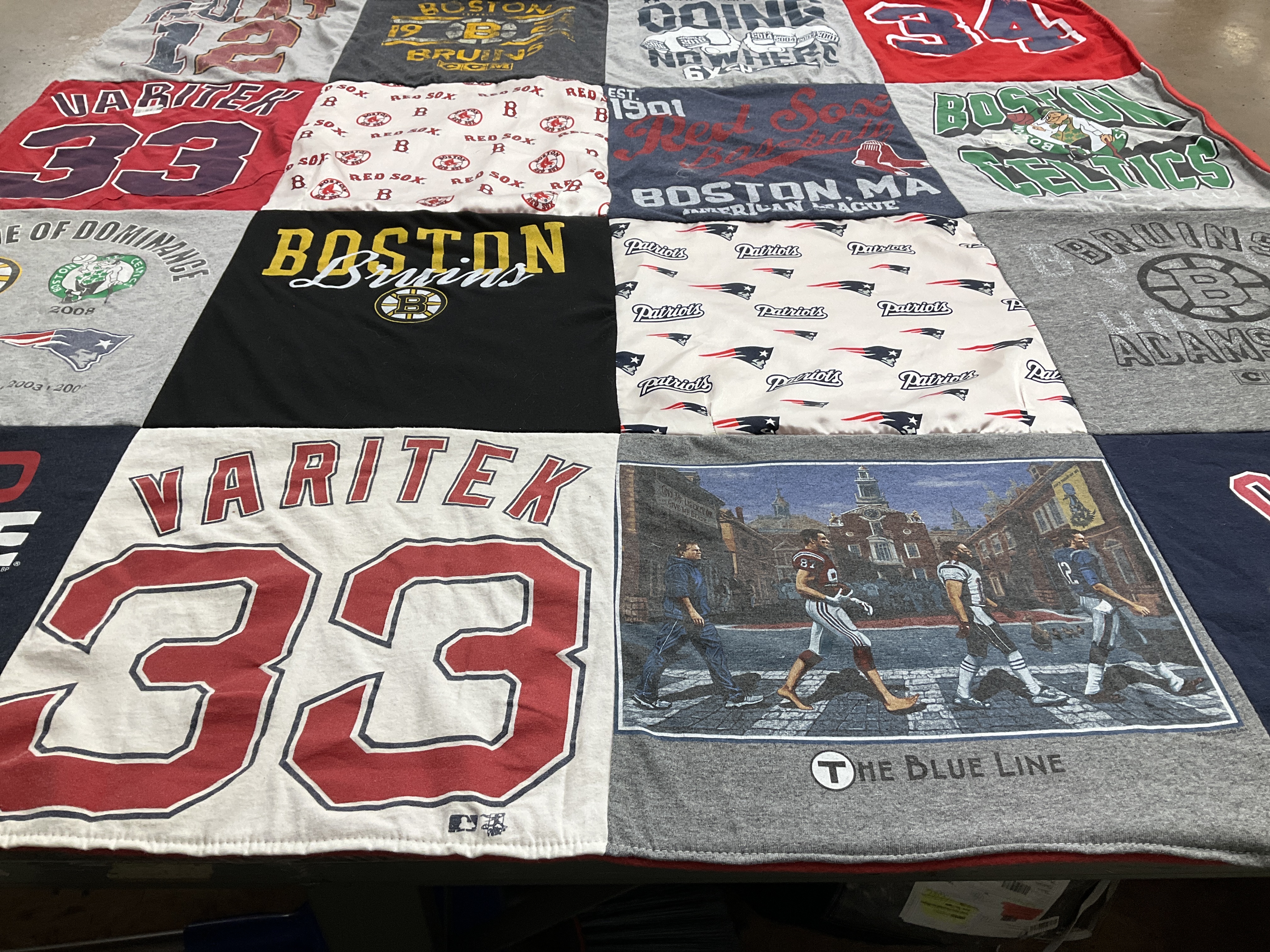 T-shirt quilt featuring boston red sox, boston bruins by Tina from FL