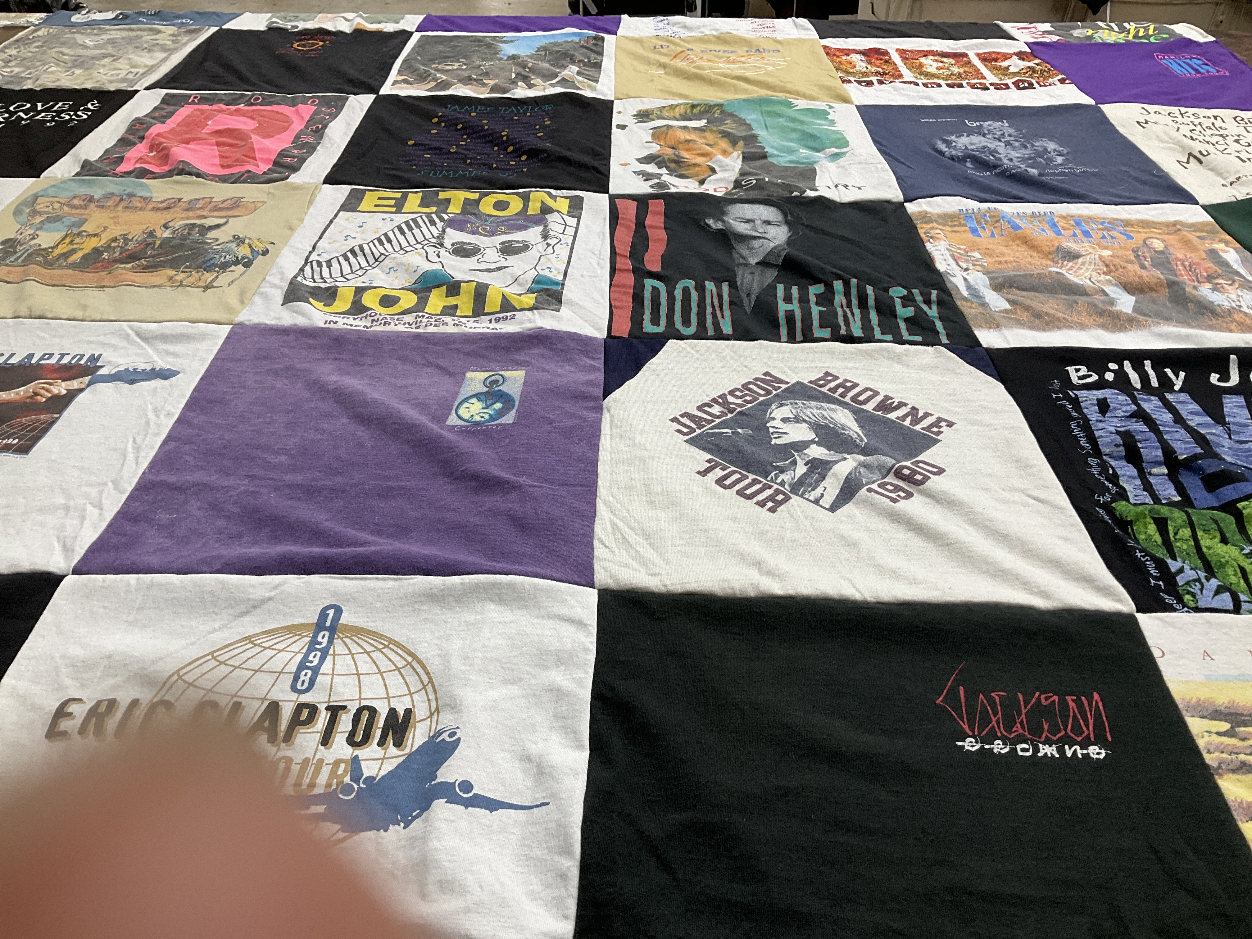 T-shirt quilt with music, concerts themes by Tammy from TN