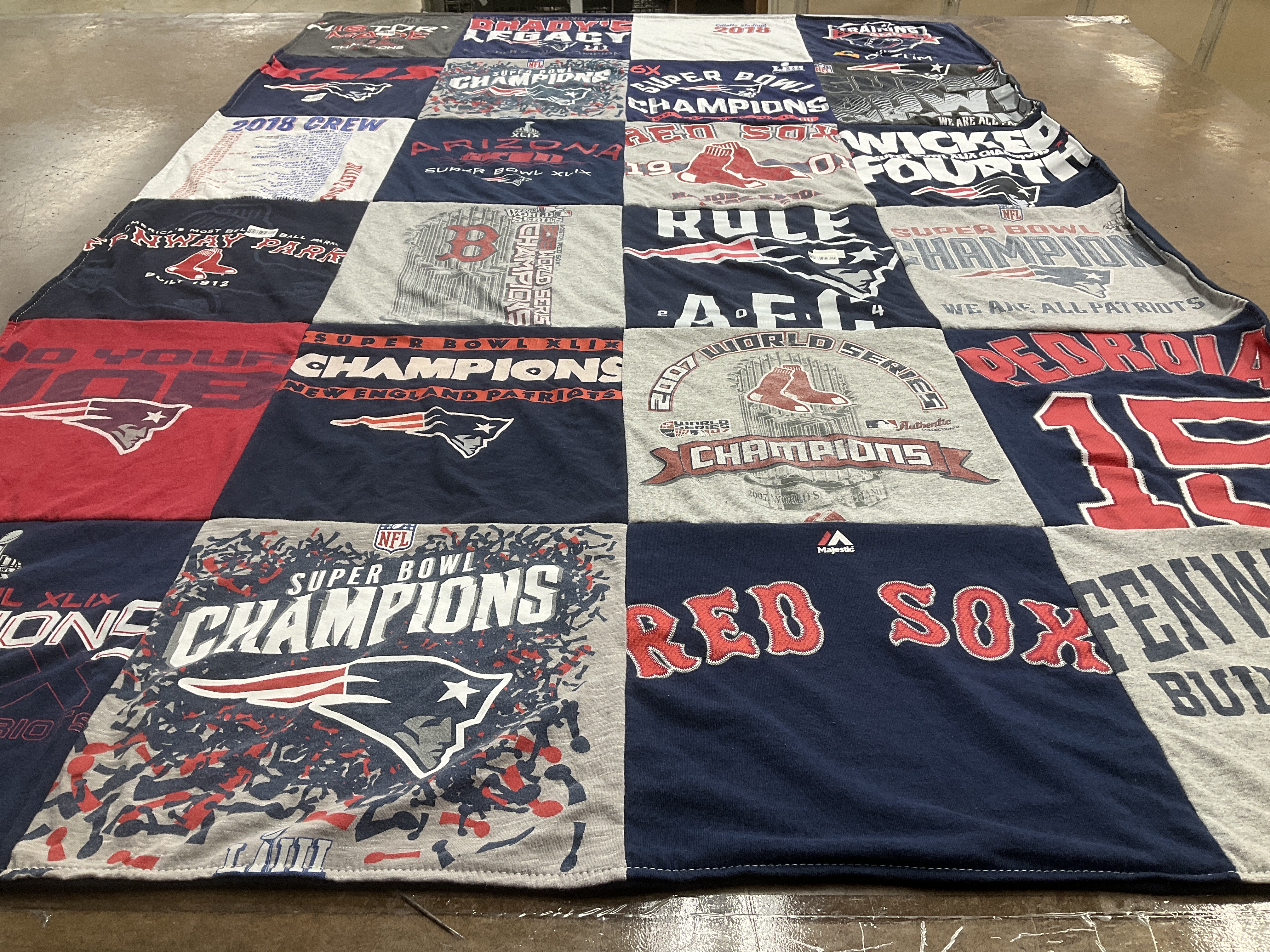 T-shirt quilt featuring new england patriots, boston red sox by Jamie from DC