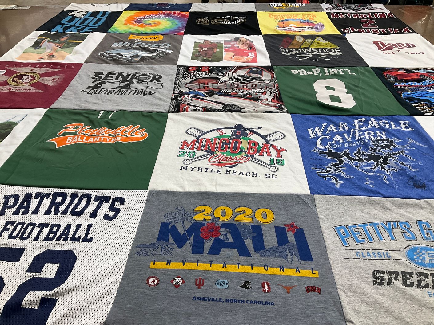 T-shirt quilt featuring patriots football by Lesa from NC