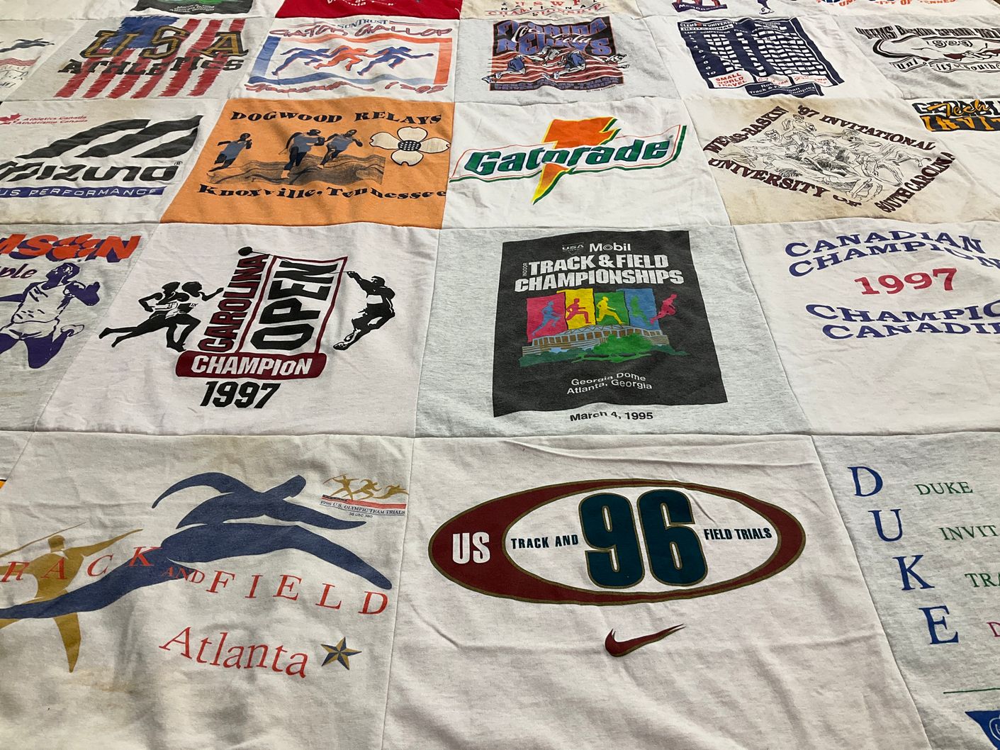 T-shirt quilt featuring us track and field by Elizabeth from SC