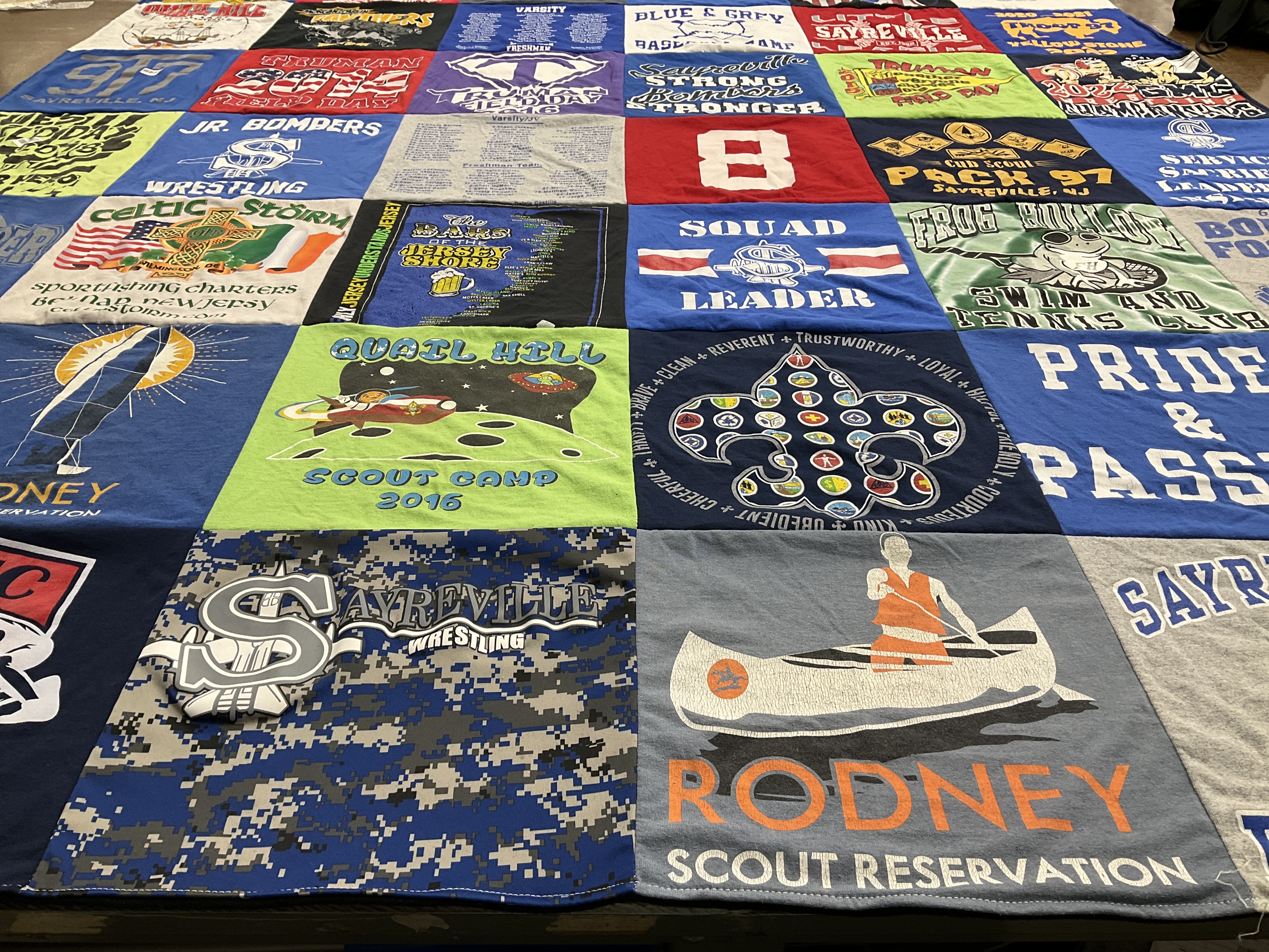 T-shirt quilt featuring sayreville wrestling by Kimberly from NJ