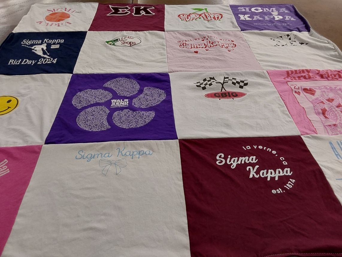 T-shirt quilt from university of la verne by Kristi from CA