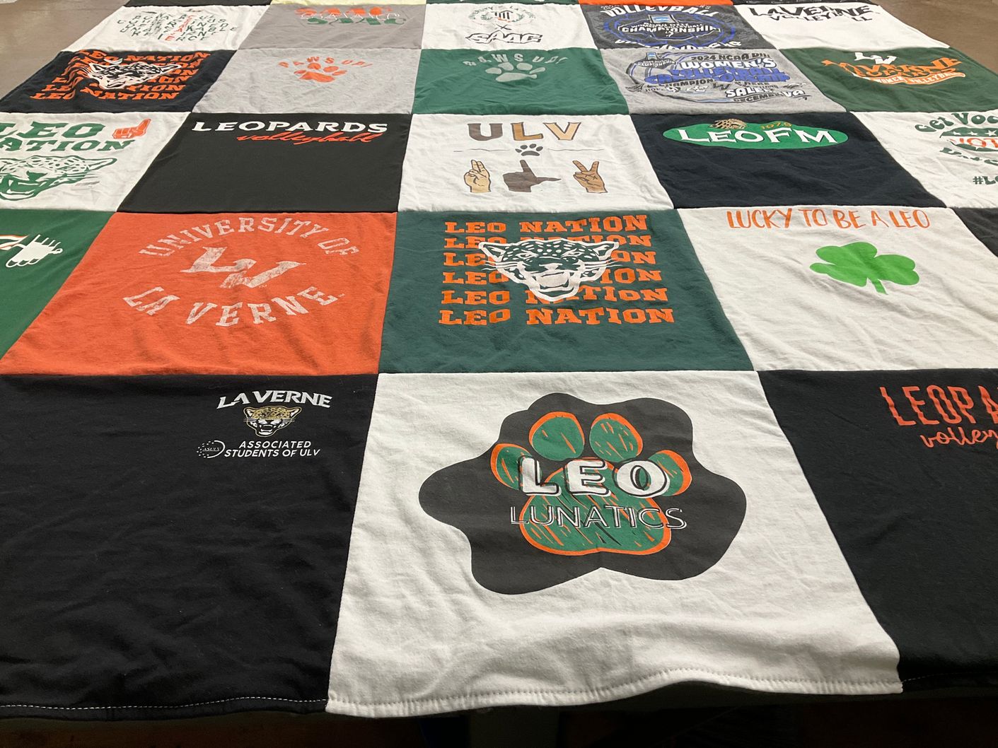 T-shirt quilt from university of la verne by Kristi from CA