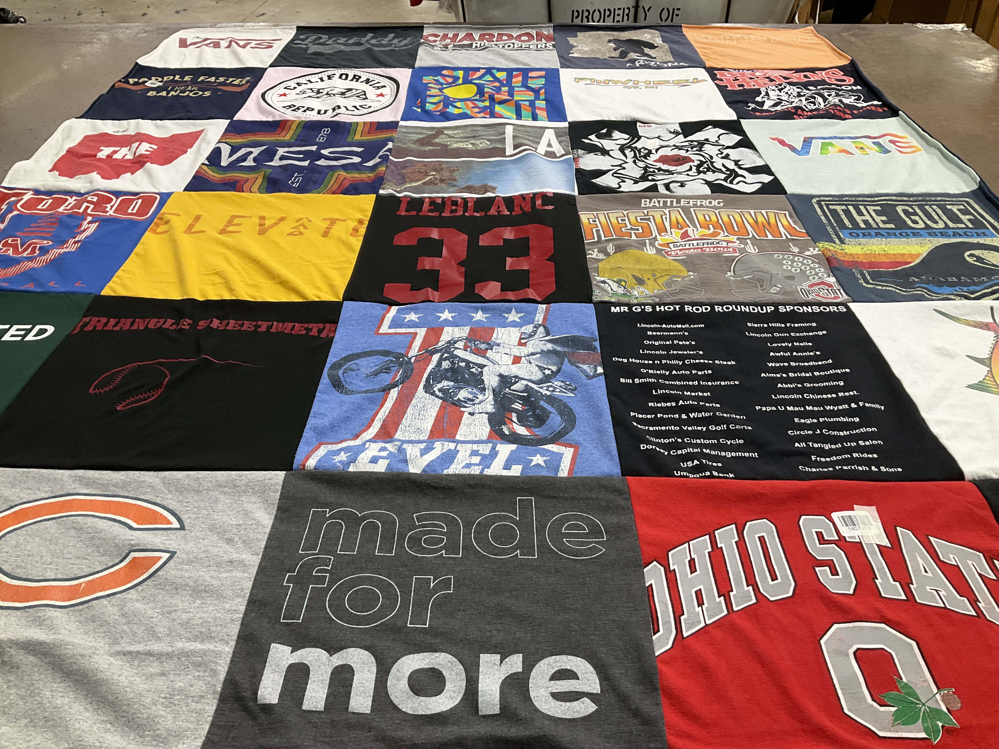 T-shirt quilt from ohio state university by Joann from AZ