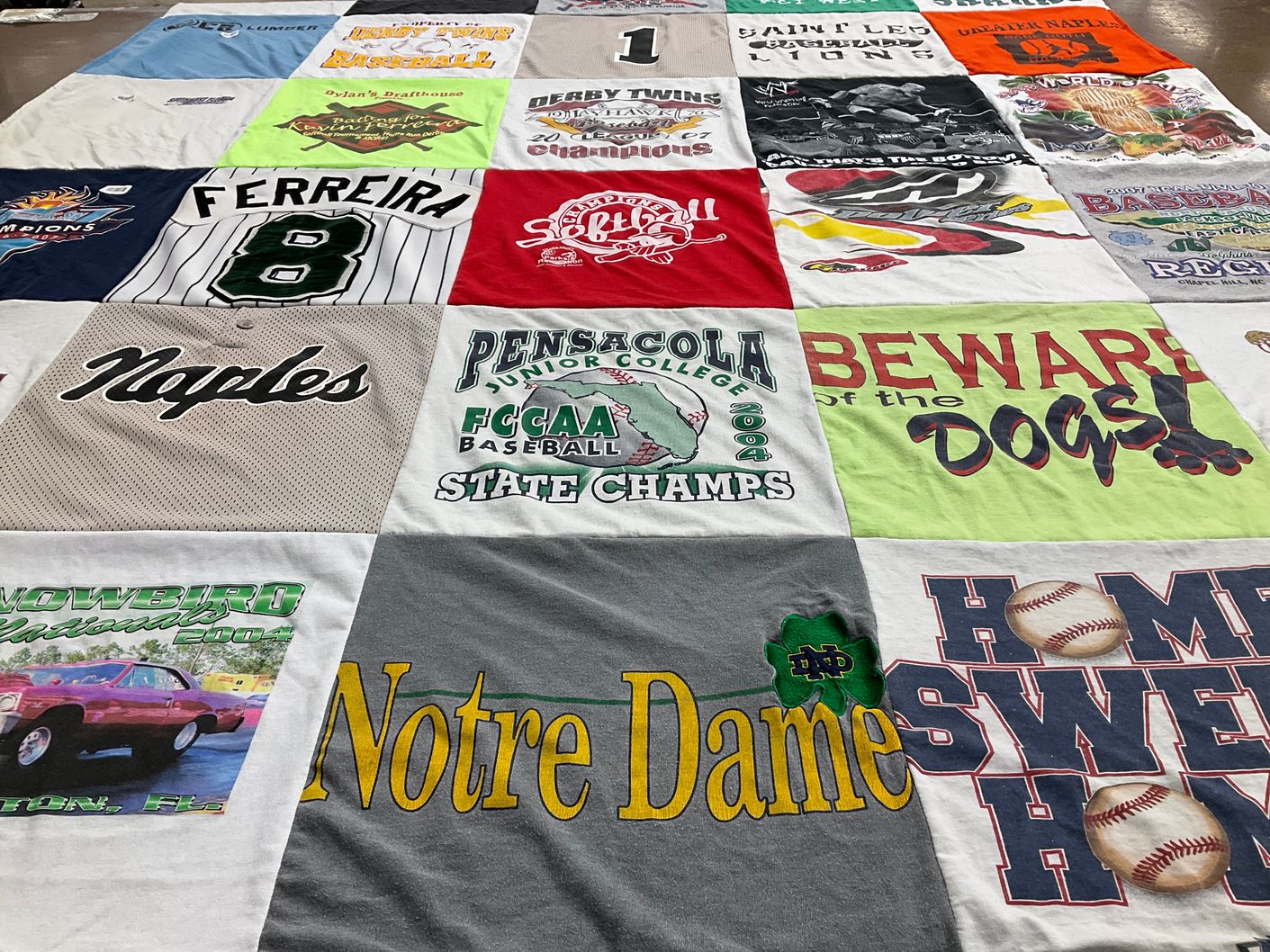 T-shirt quilt from pensacola junior college by Kate from FL