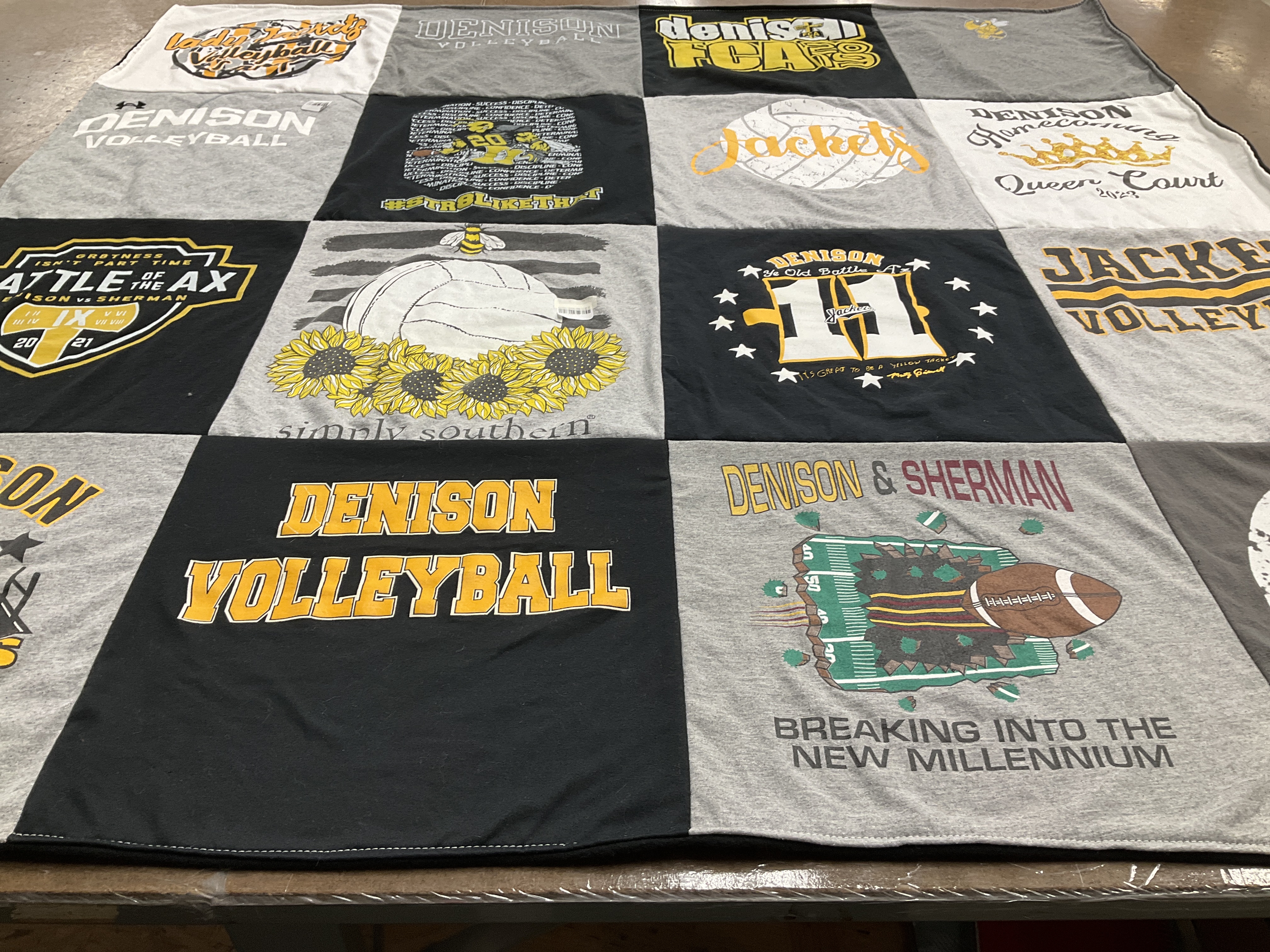 T-shirt quilt featuring denison volleyball, jacket volleyball by Angela from TX