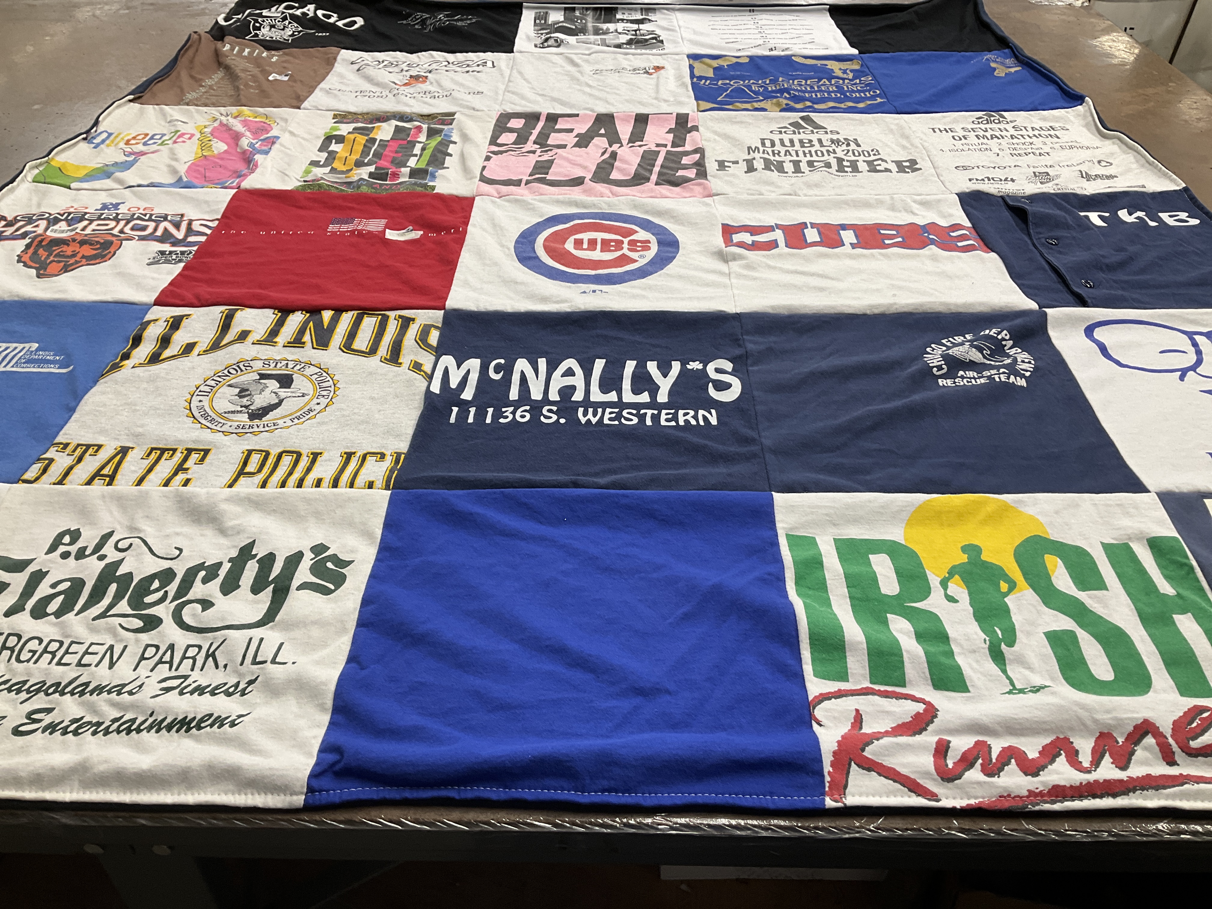 T-shirt quilt featuring chicago cubs by Lisa from AZ