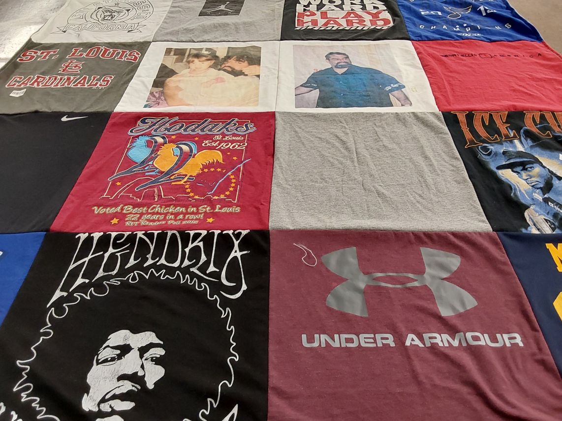 T-shirt quilt featuring st louis cardinals by Amber from MO