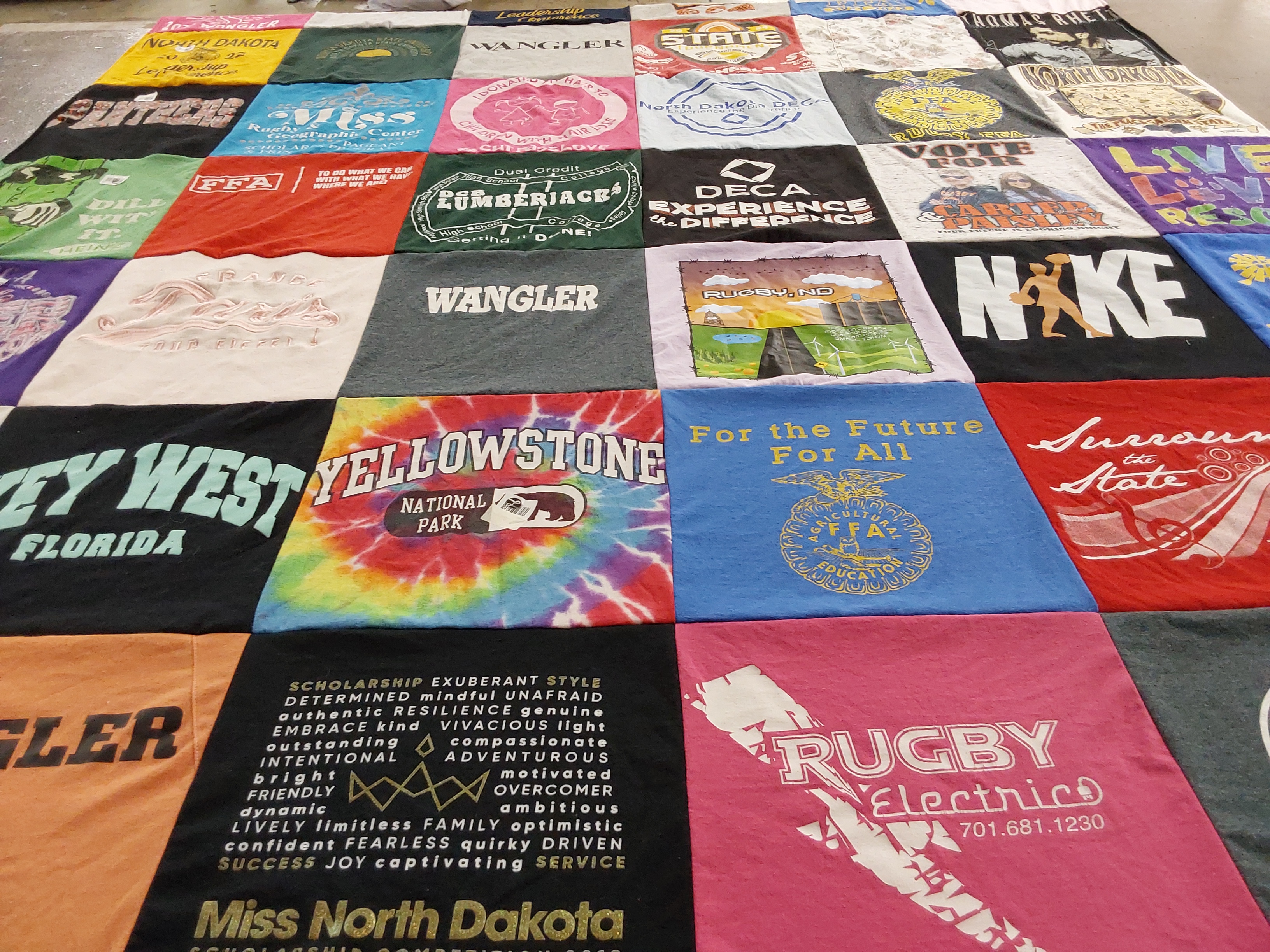 T-shirt quilt from north dakota state university by Ashley from ND