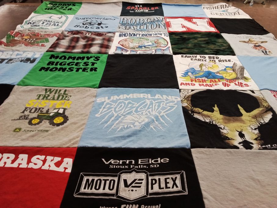 T-shirt quilt featuring summerland bobcats by Loretta from NE
